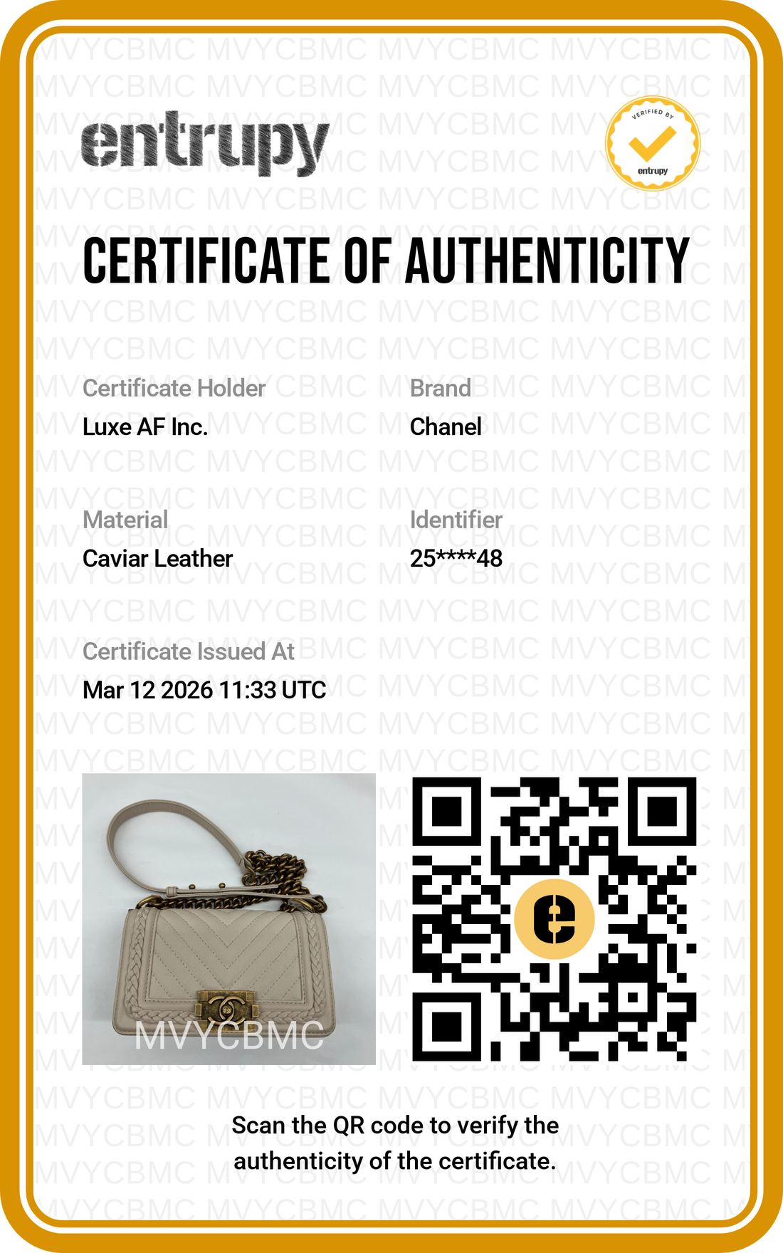 Chanel LeBoy Beige Chevron Quilted Leather Flap Bag With Braided Trim And Aged Gold Buckle(25***48) CC1589