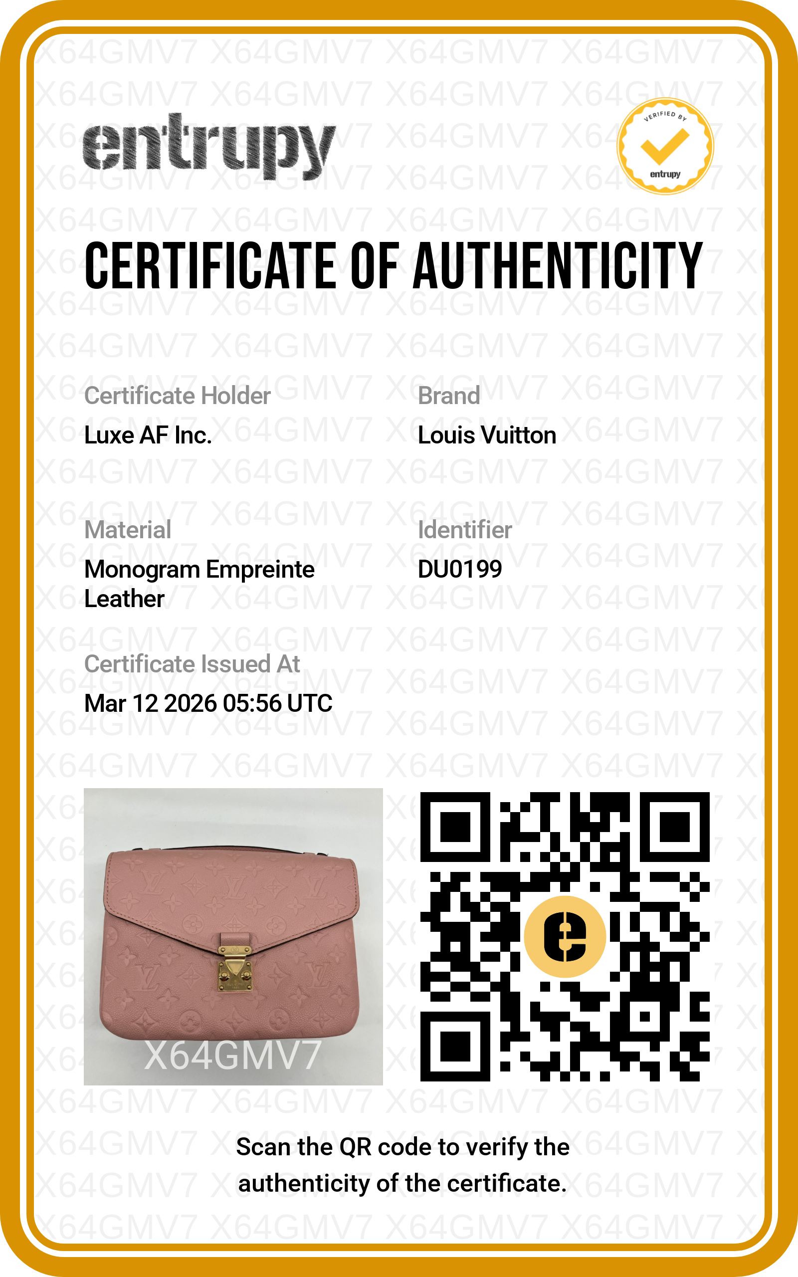 Louis Vuitton Pink Monogram Empreinte Leather Pochette Metis LV2117