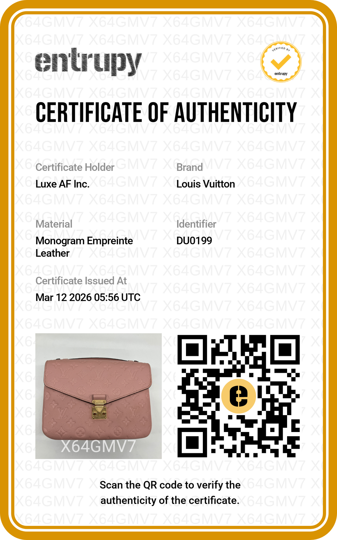 Louis Vuitton Pink Monogram Empreinte Leather Pochette Metis LV2117