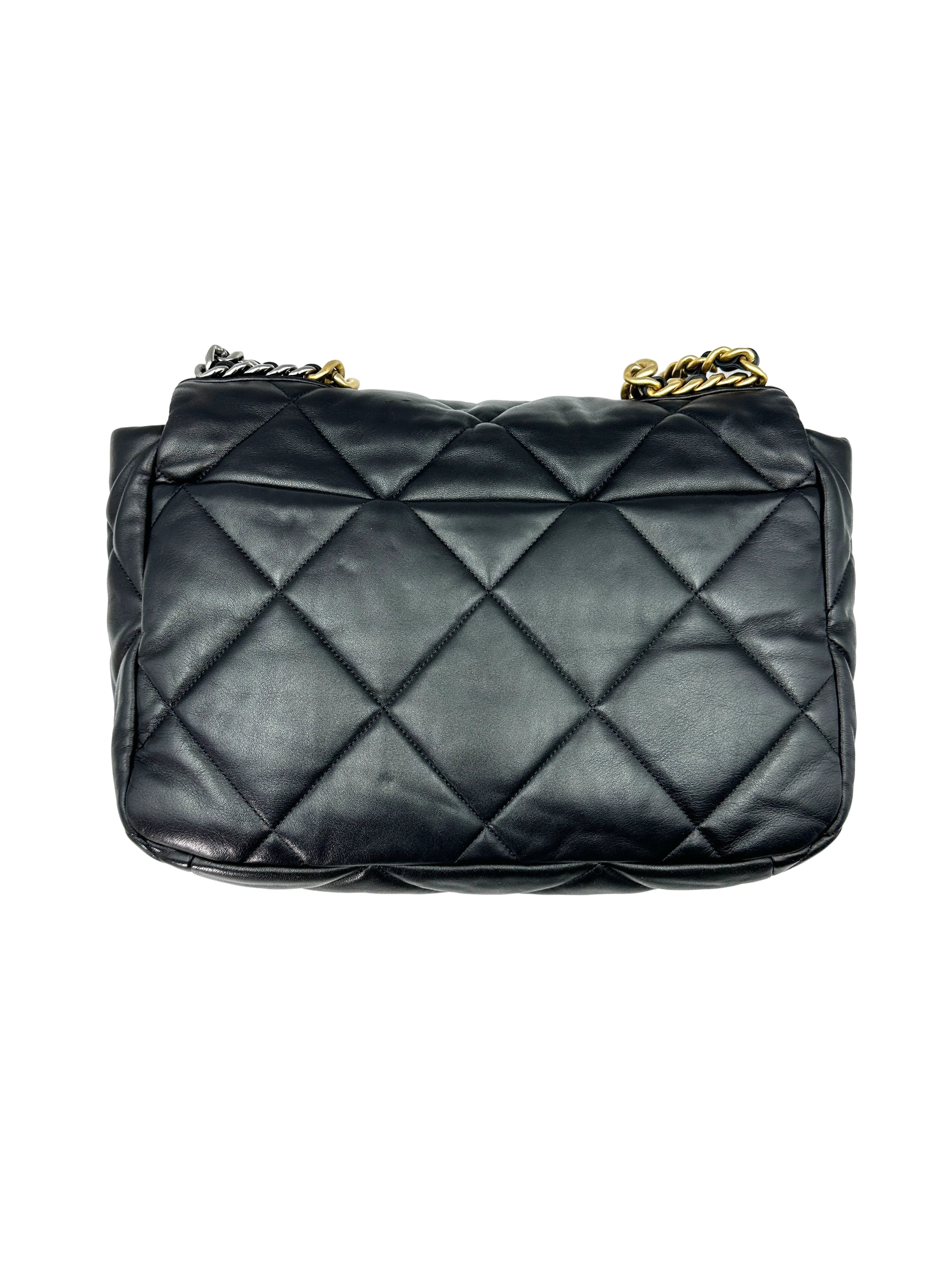 Chanel 19Bag Black Quilted Leather Flap Bag With Gold Hardware(31***90) CC1529