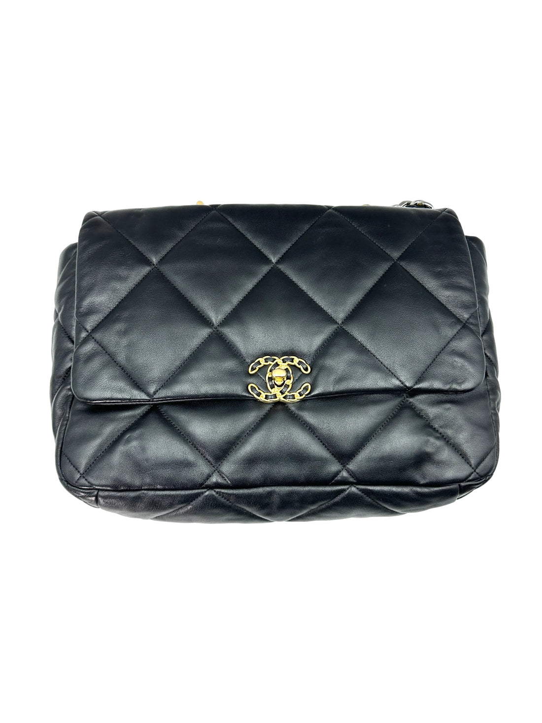 Chanel 19Bag Black Quilted Leather Flap Bag With Gold Hardware(31***90) CC1529