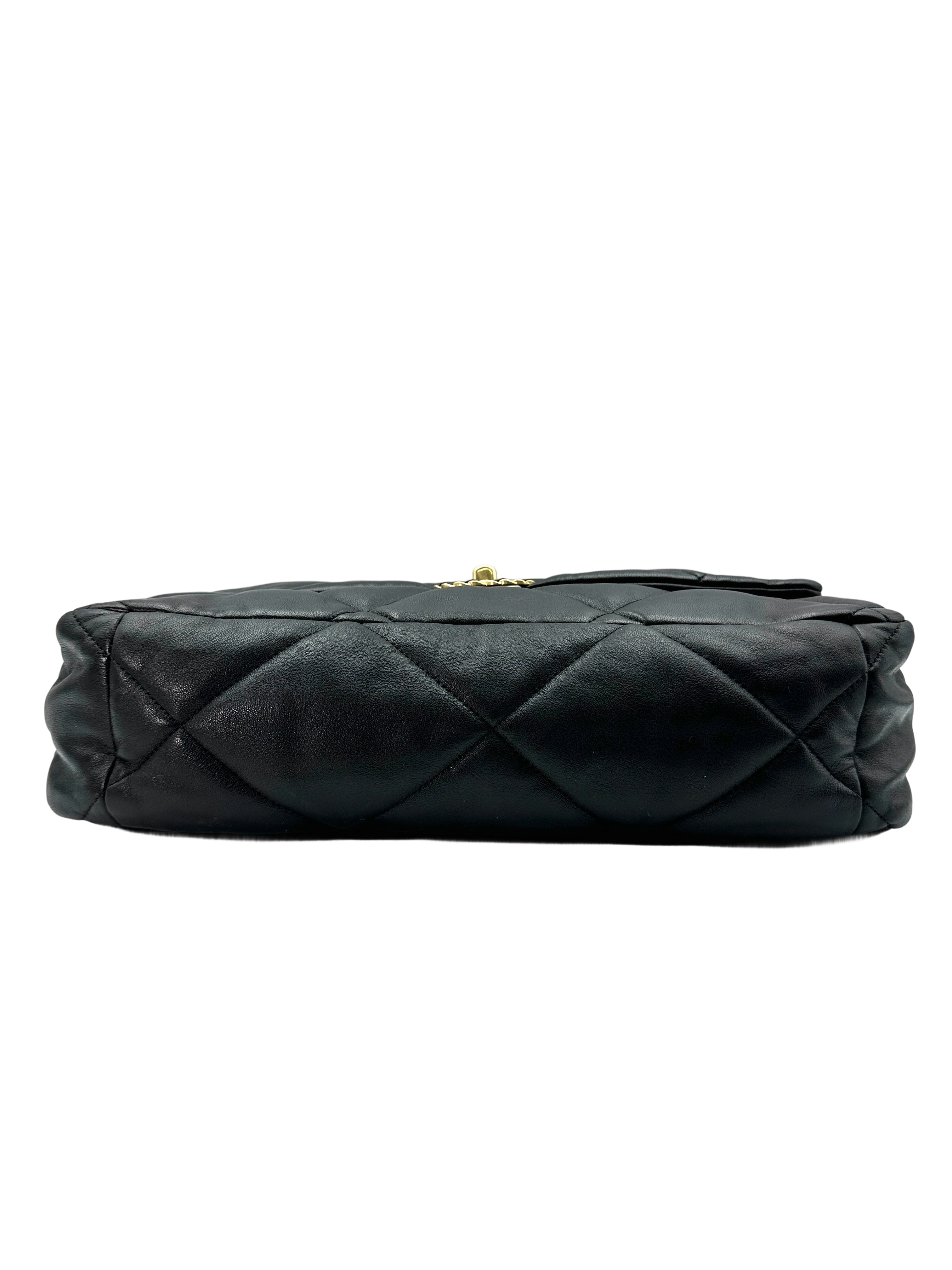 Chanel 19Bag Black Quilted Leather Flap Bag With Gold Hardware(31***90) CC1529
