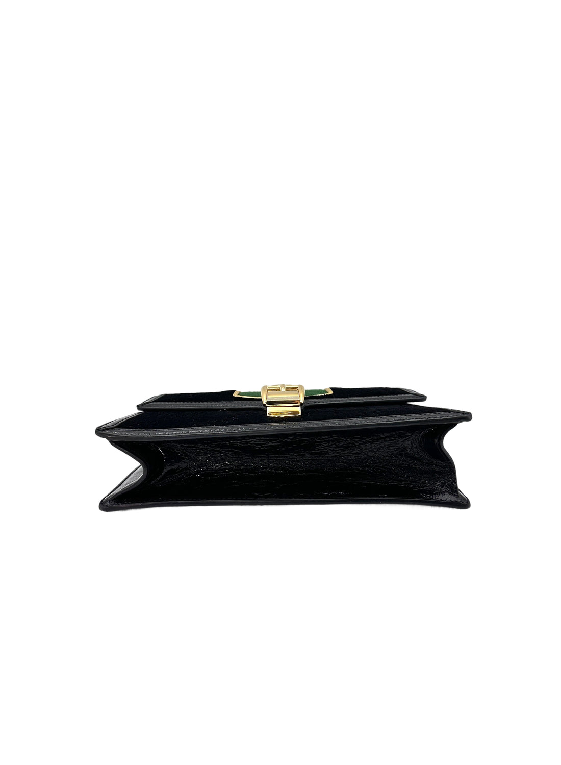 Gucci Sylvie Black Tweed Leather Medium Size Handle Bag GG760