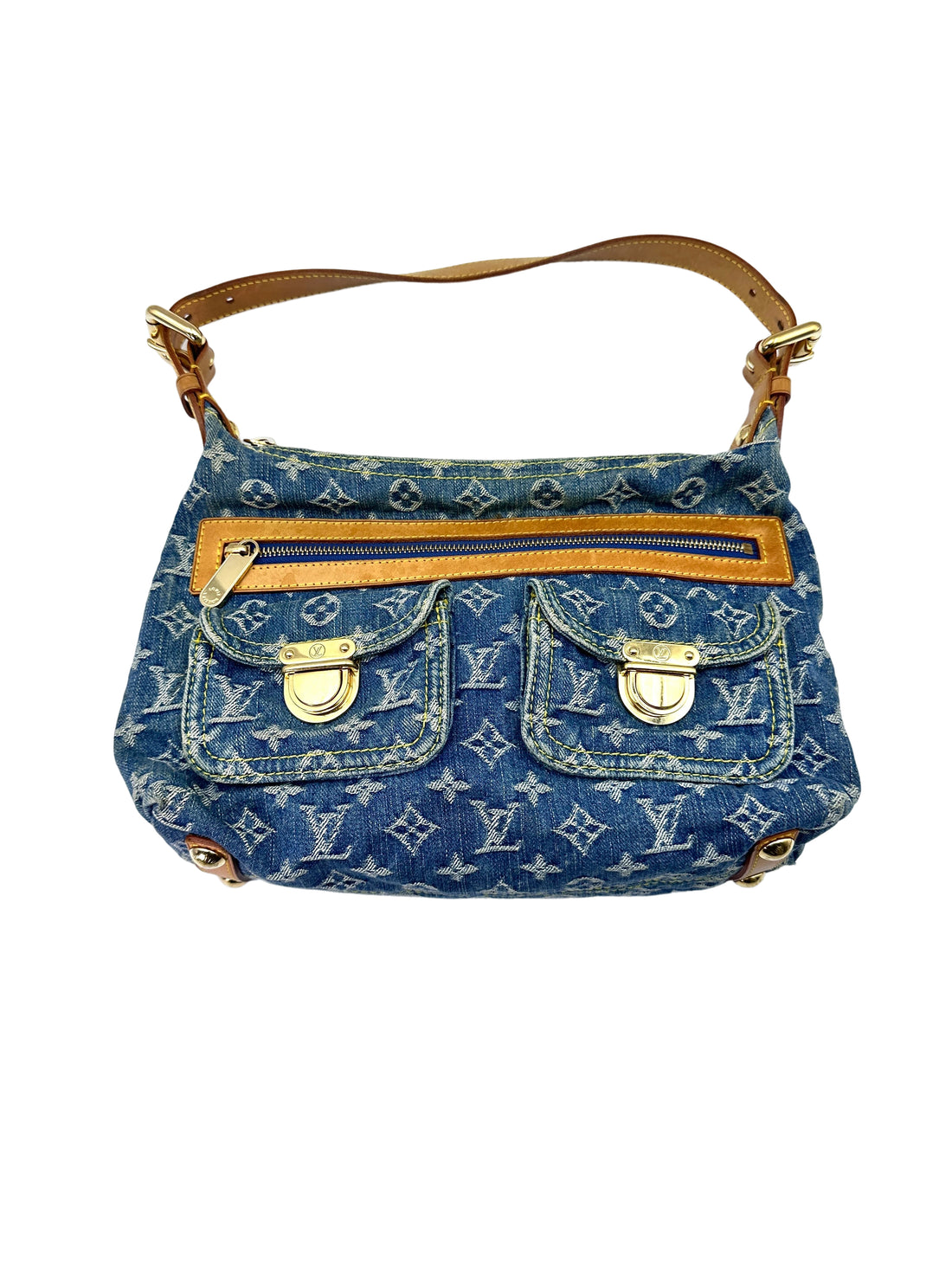 Louis Vuitton Blue Monogram Denim Blue Baggy Shoulder Bag LV2130