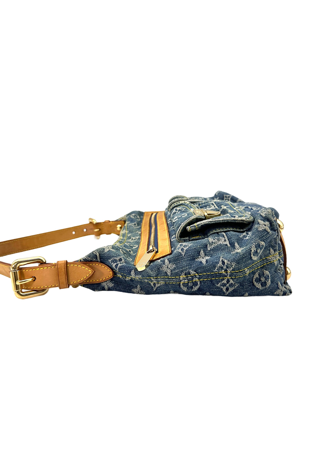 Louis Vuitton Blue Monogram Denim Blue Baggy Shoulder Bag LV2130