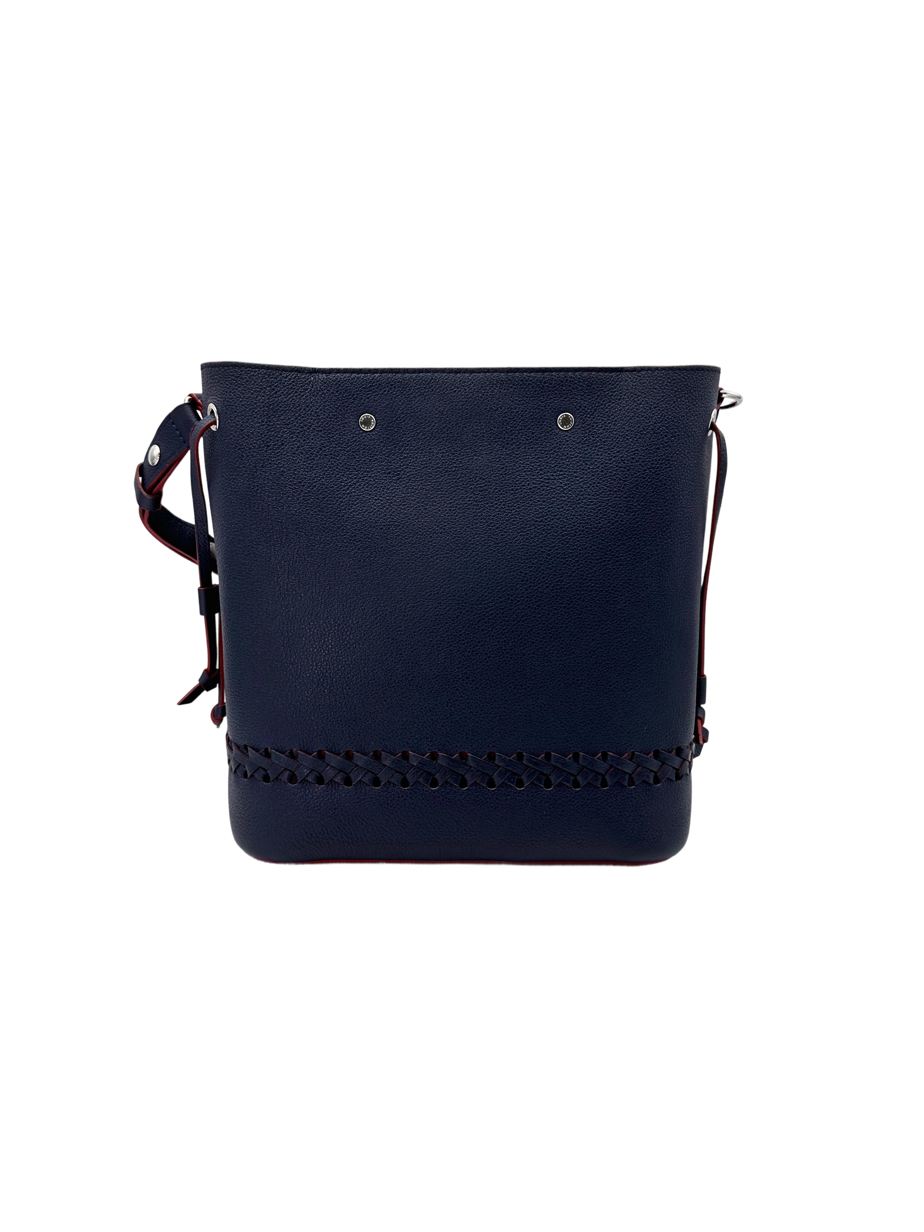 Louis Vuitton Lockme Navy Leather Handle Bucket Bag LV2128