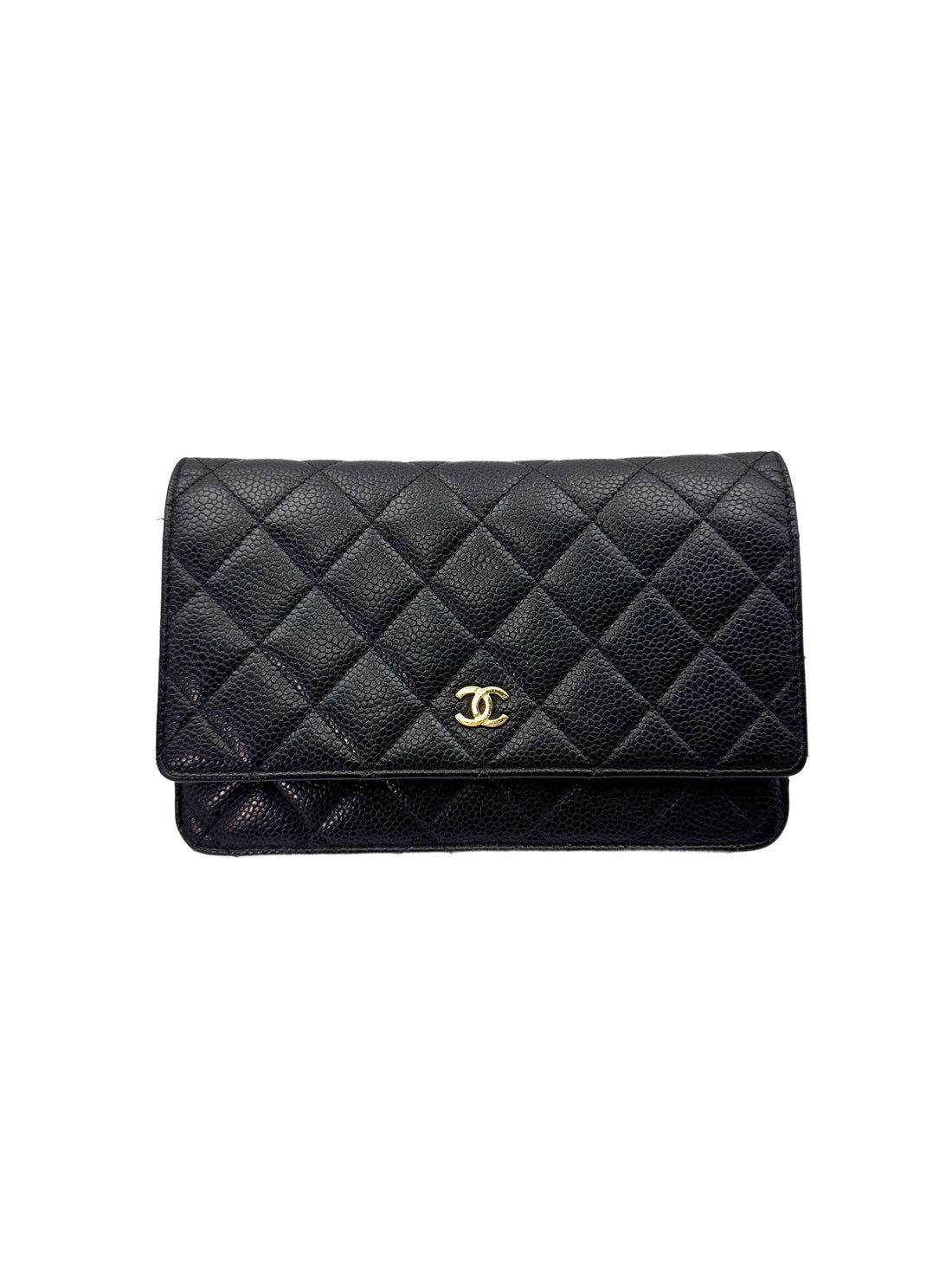 Chanel Black Quilted Leather Wallet On Chain With Gold Buckle(25***24) CC1530