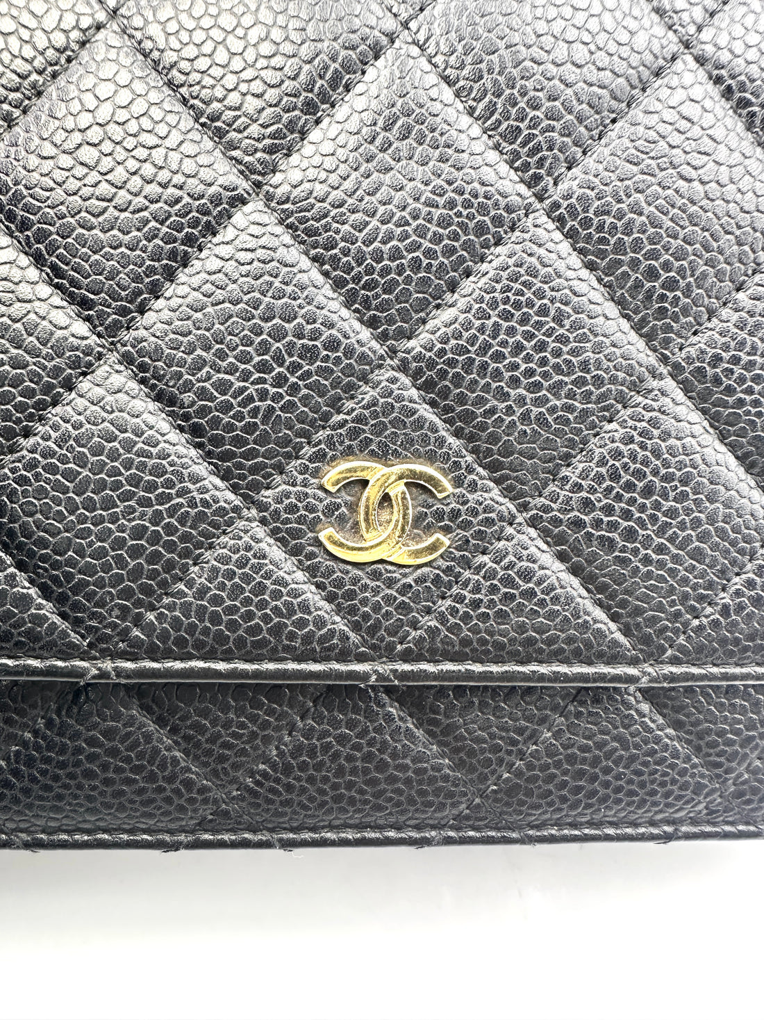 Chanel Black Quilted Leather Wallet On Chain With Gold Buckle(25***24) CC1530