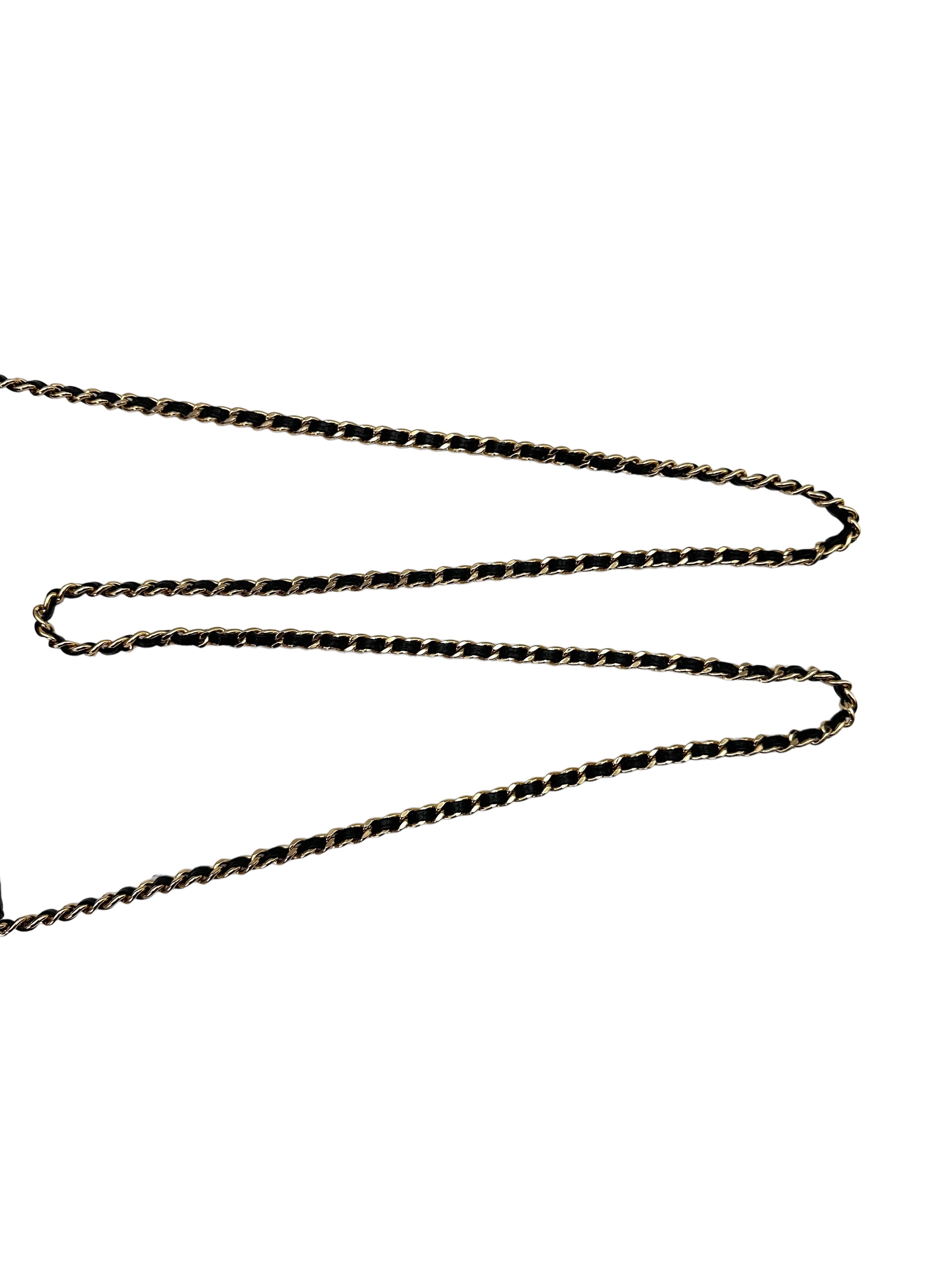 Chanel Black Quilted Leather Wallet On Chain With Gold Buckle(25***24) CC1530
