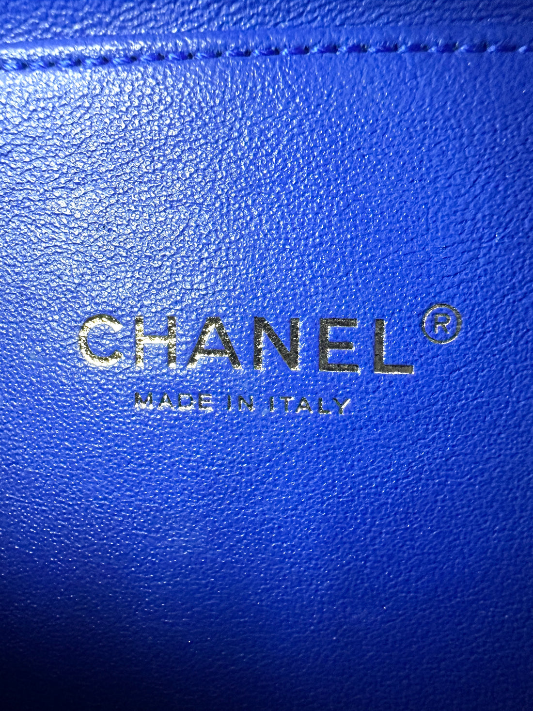 Chanel CC Filigree Blue/White Quilted Leather Top Handle Vanity Case(26***77) CC1534