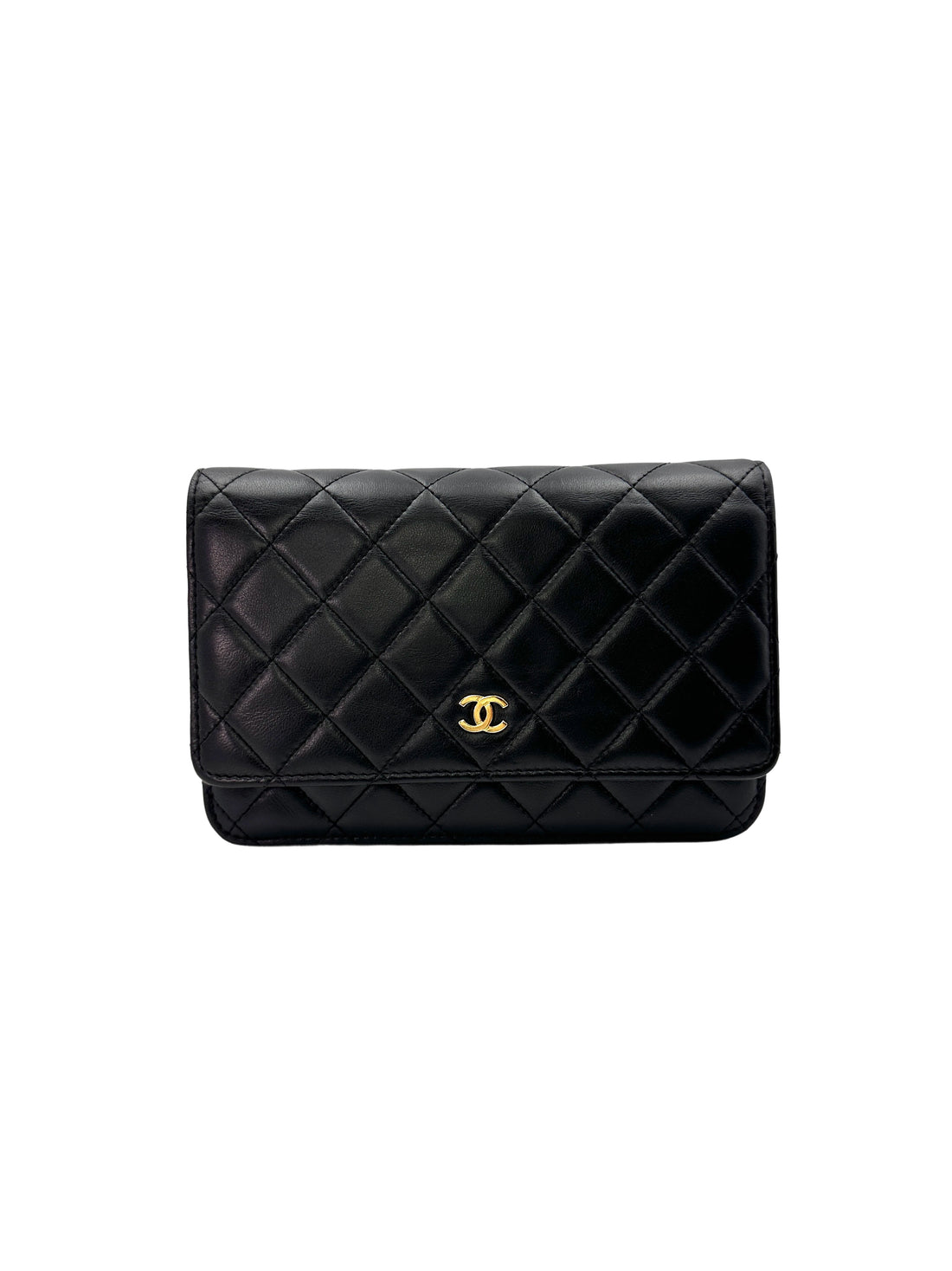 Chanel Black Quilted Lambskin Wallet On Chain With Gold Buckle(31***94) CC1532