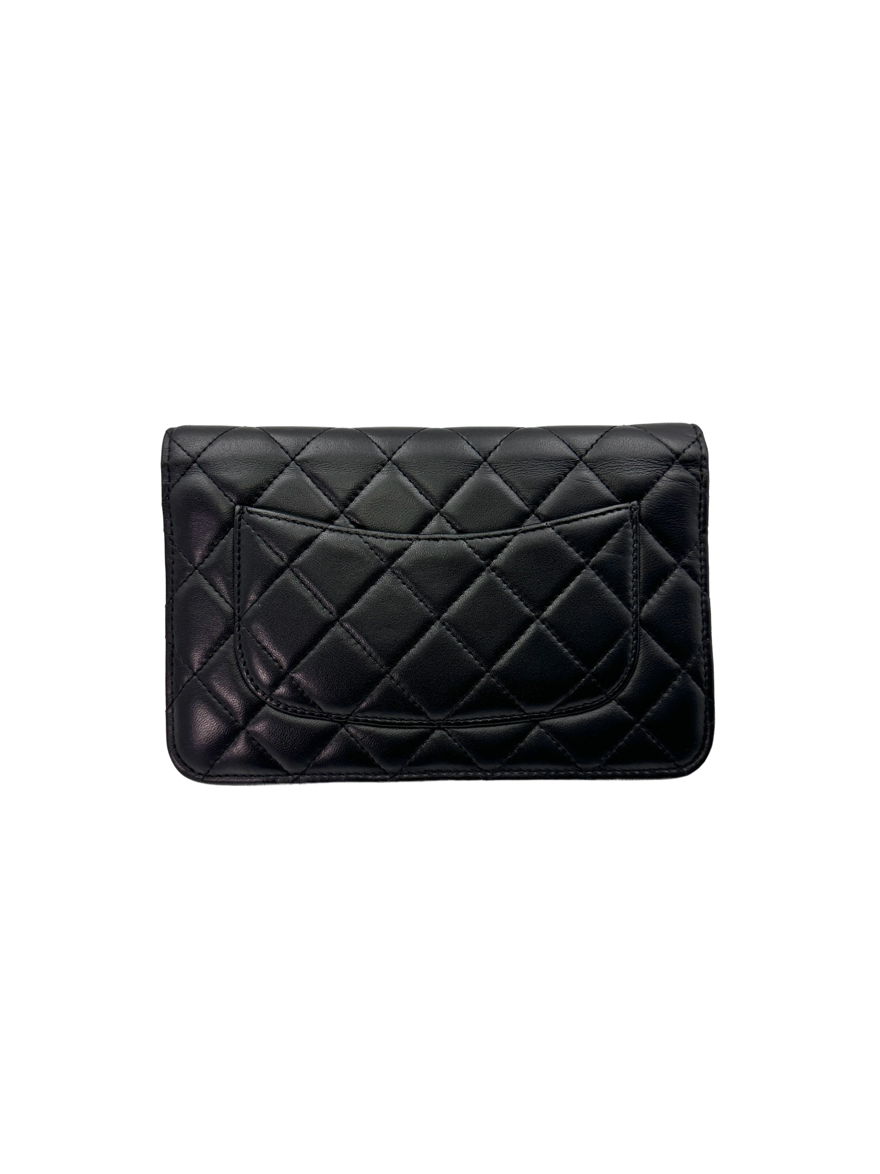 Chanel Black Quilted Lambskin Wallet On Chain With Gold Buckle(31***94) CC1532