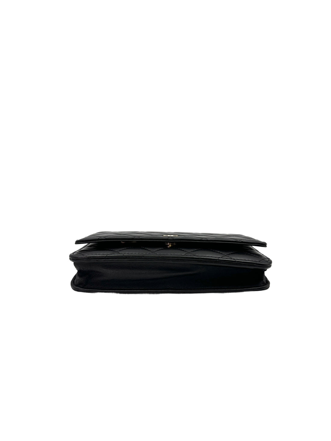 Chanel Black Quilted Lambskin Wallet On Chain With Gold Buckle(31***94) CC1532