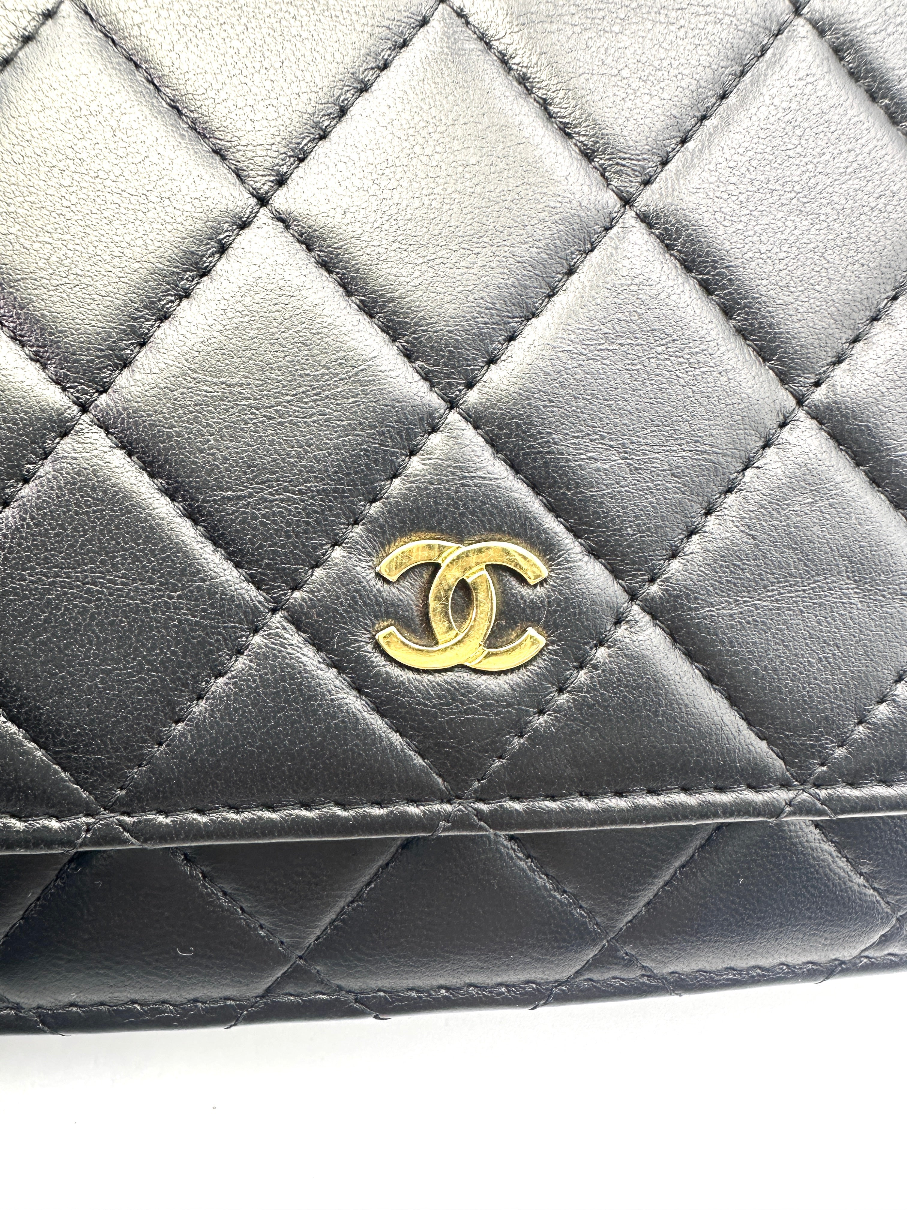 Chanel Black Quilted Lambskin Wallet On Chain With Gold Buckle(31***94) CC1532