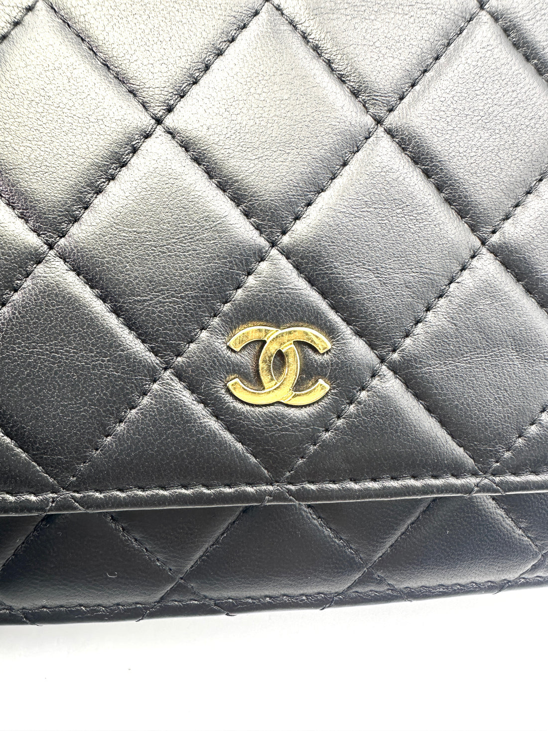 Chanel Black Quilted Lambskin Wallet On Chain With Gold Buckle(31***94) CC1532
