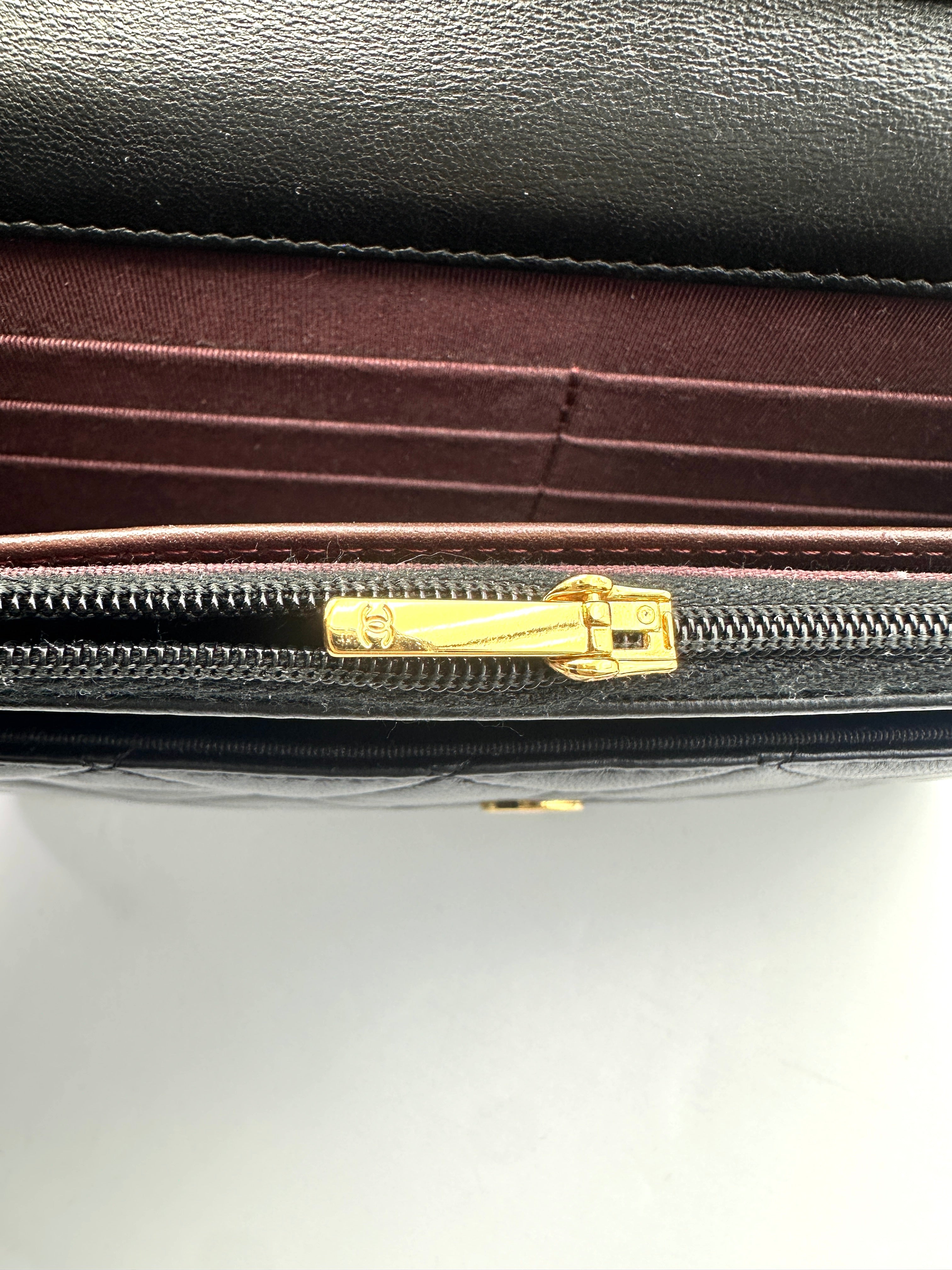 Chanel Black Quilted Lambskin Wallet On Chain With Gold Buckle(31***94) CC1532