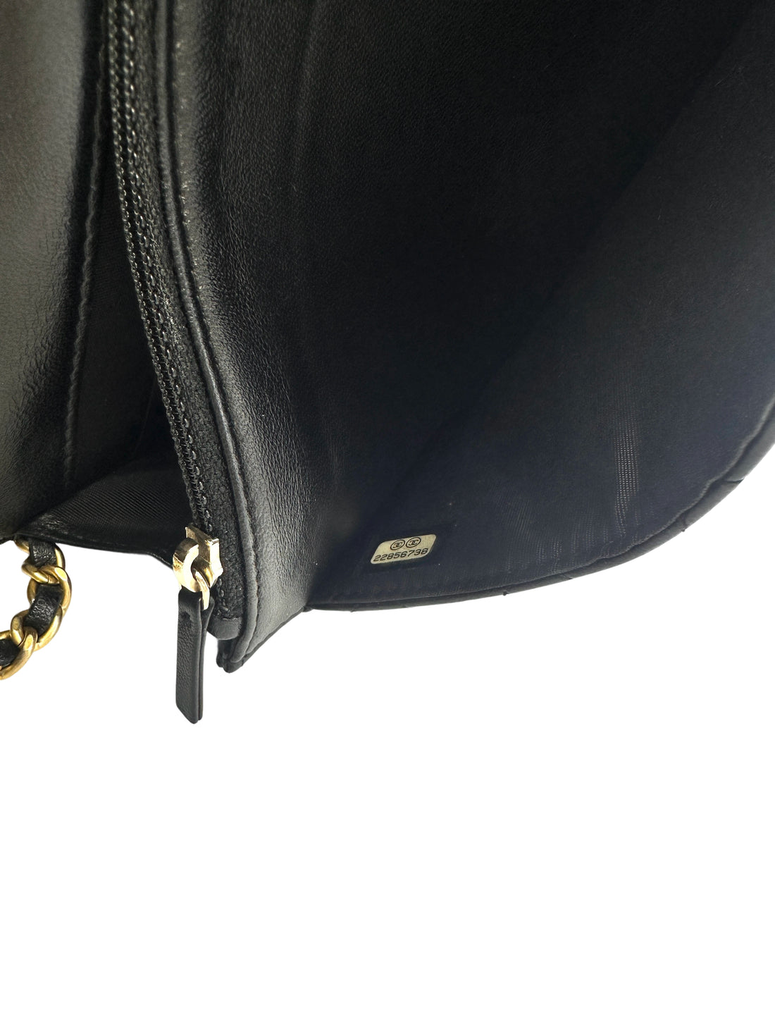 Chanel LeBoy Black Quilted Lambskin Wallet On Chain With Gold Buckle(22***38) CC1531