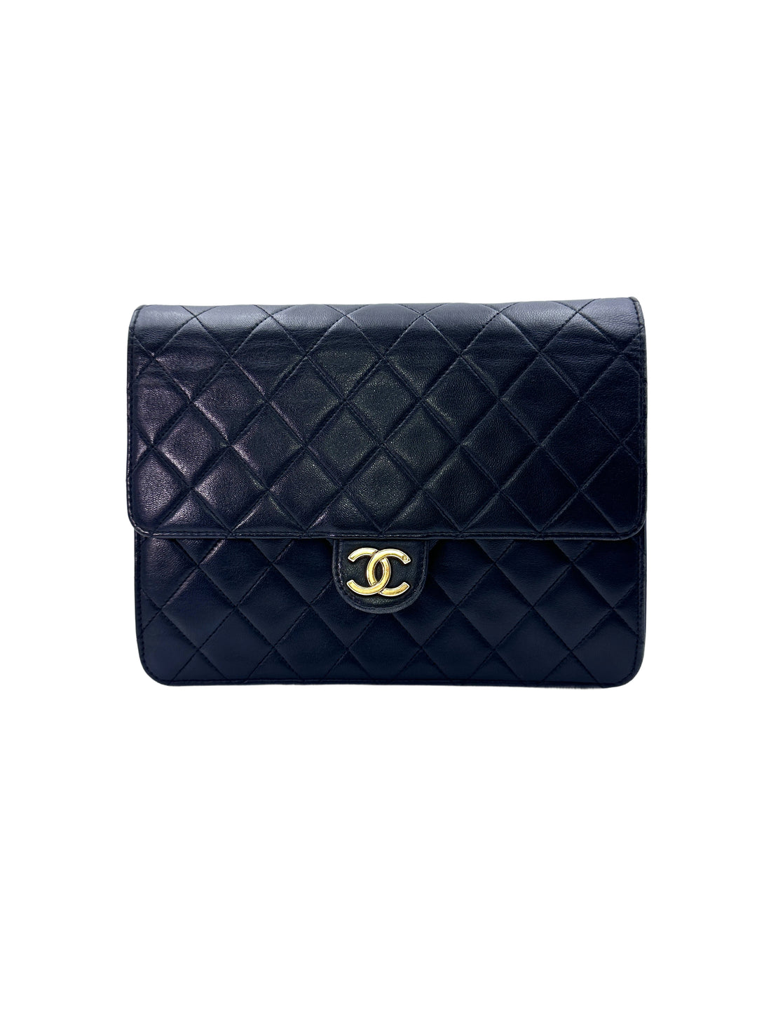 Chanel Black Quilted Leather Flap Bag With Gold Buckle(35***71) CC1535