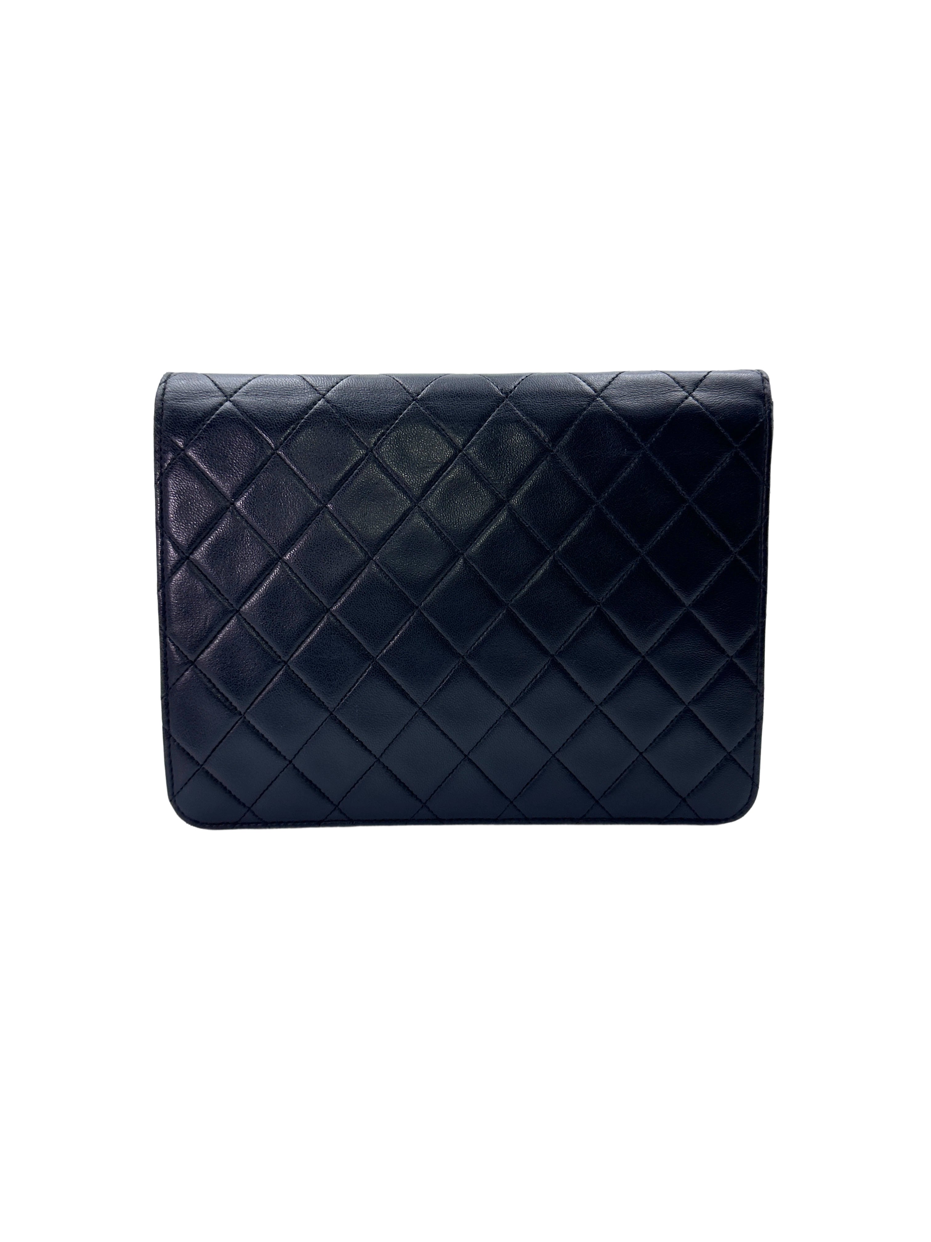 Chanel Black Quilted Leather Flap Bag With Gold Buckle(35***71) CC1535