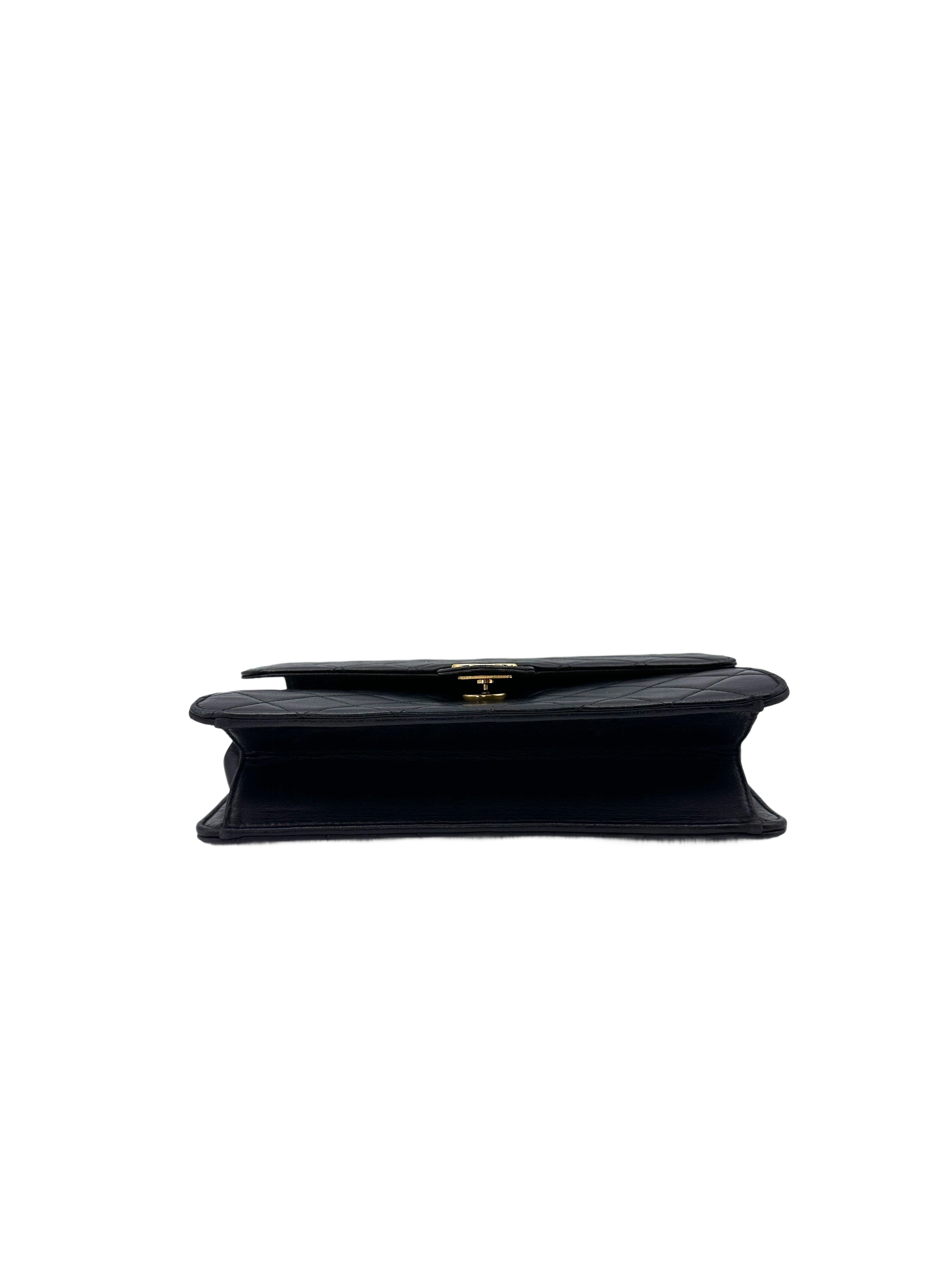 Chanel Black Quilted Leather Flap Bag With Gold Buckle(35***71) CC1535