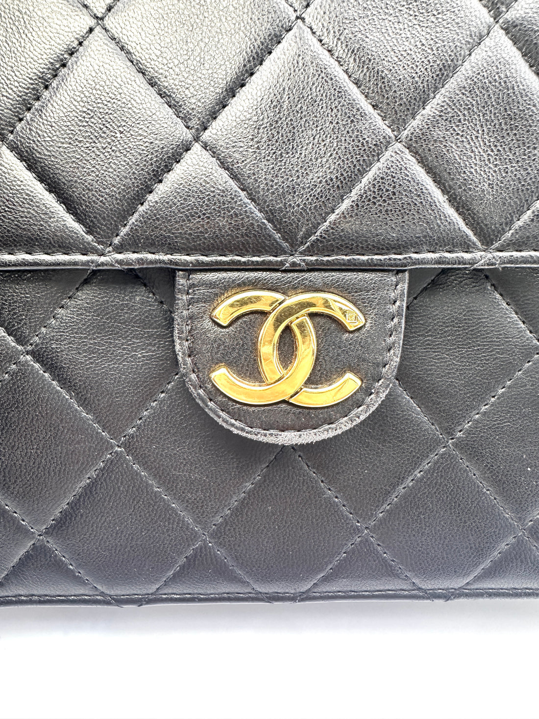 Chanel Black Quilted Leather Flap Bag With Gold Buckle(35***71) CC1535