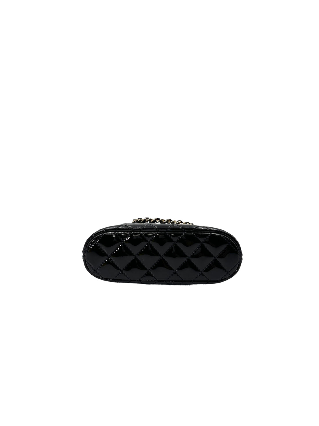 Chanel 23S Black Quilted Patent Leather Mini Bowling Bag(TP***8K) CC1536