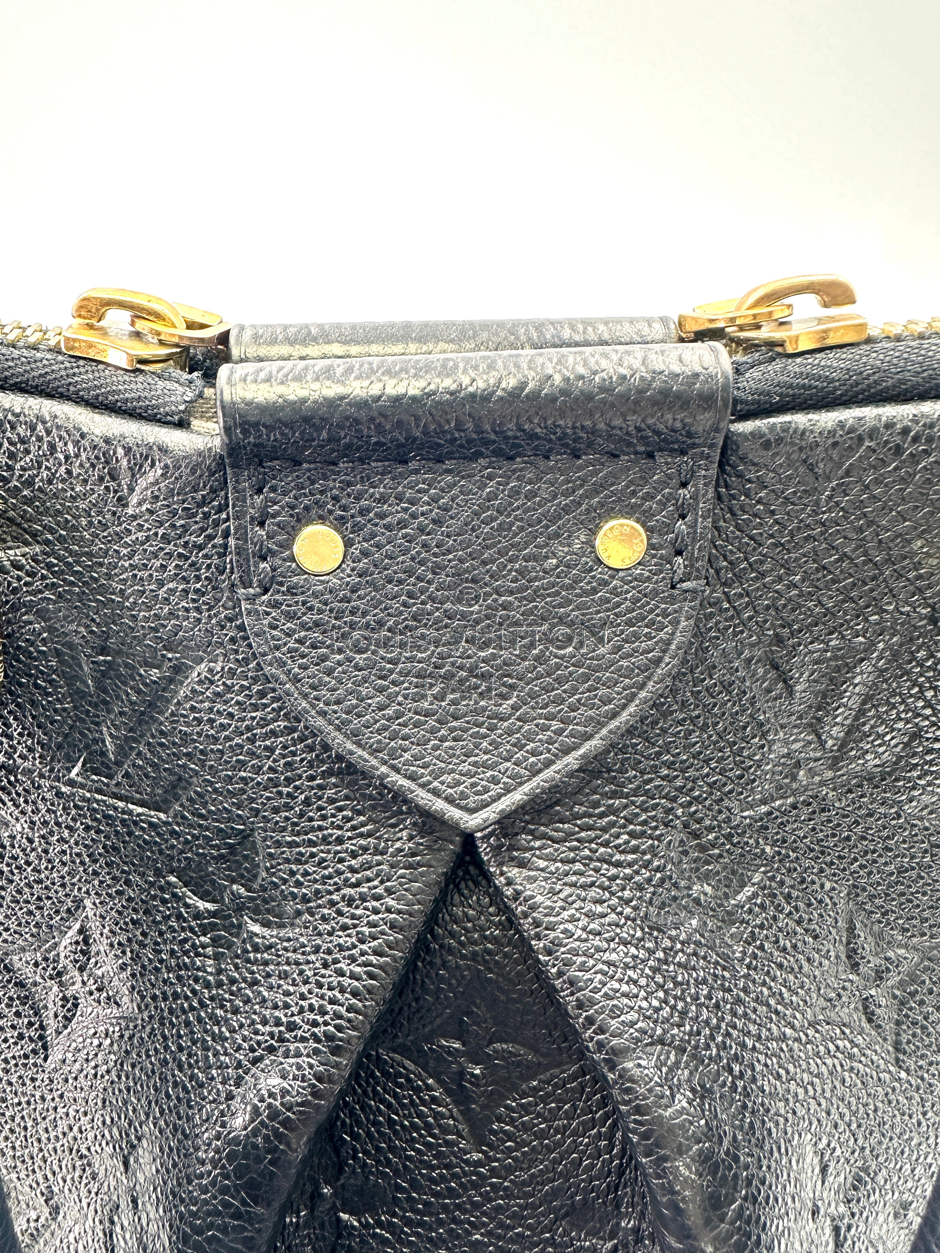 Louis Vuitton Mazarine Black Monogram Empreinte Leather Handle Bag LV2138