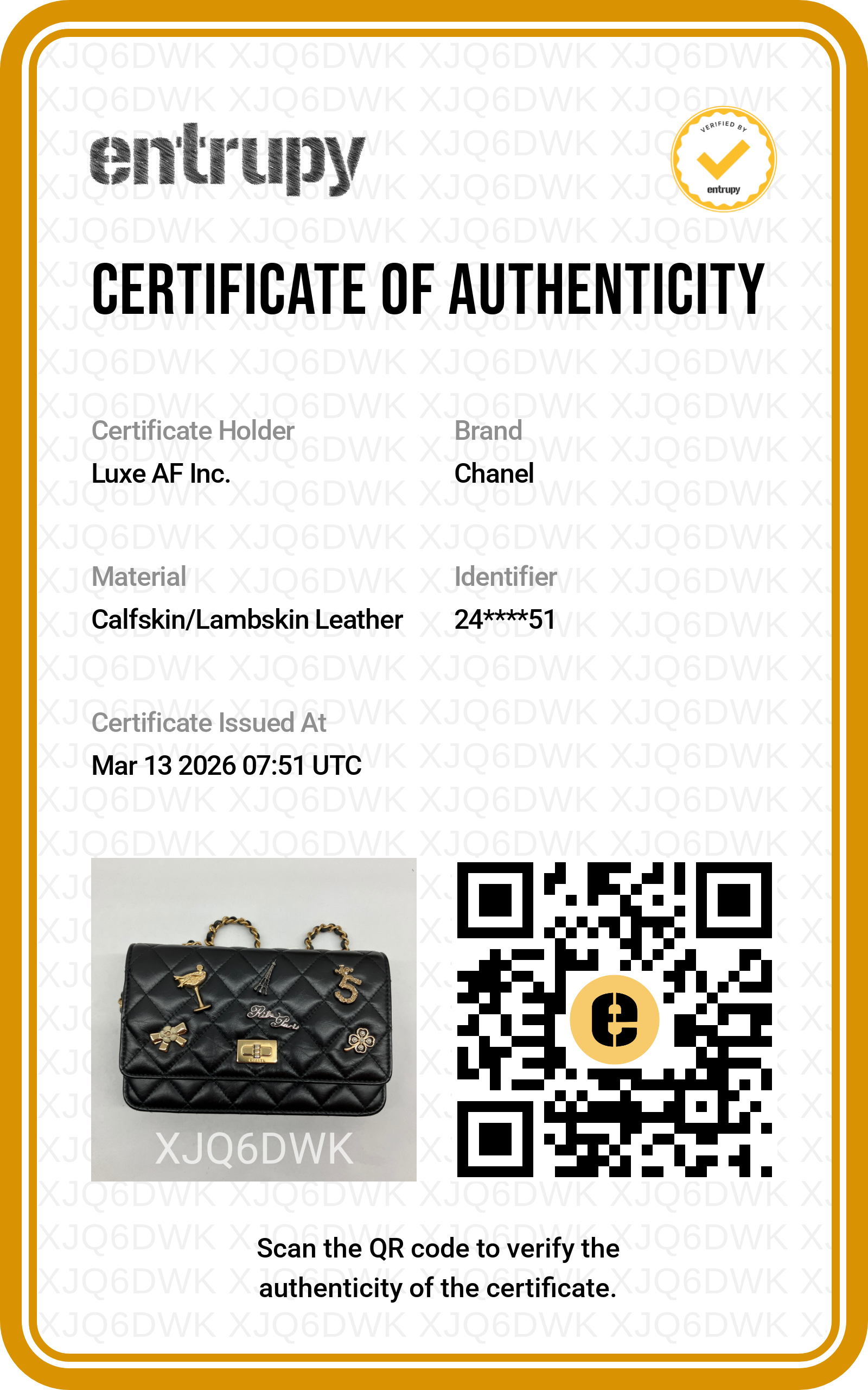 Chanel 2.55 Reissue Lucky Charms Black Quilted Leather Wallet On Chain With Gold Hardware(24***51) IRIS073