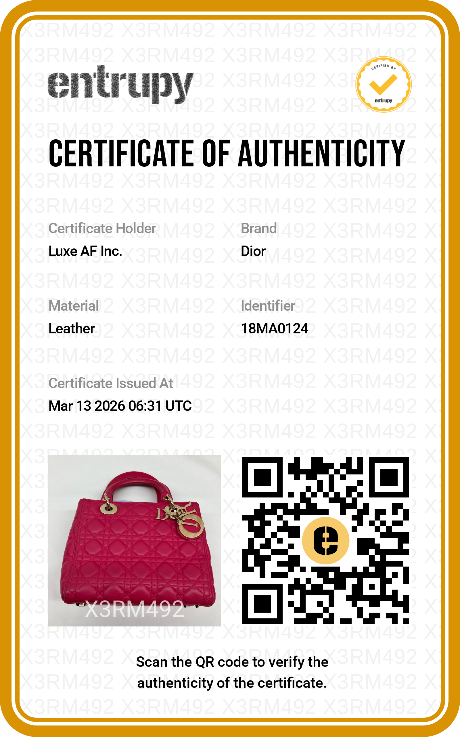 Christian Dior Lady Dior Pink Cannage Lambskin Handle Bag With Gold Charms DR584