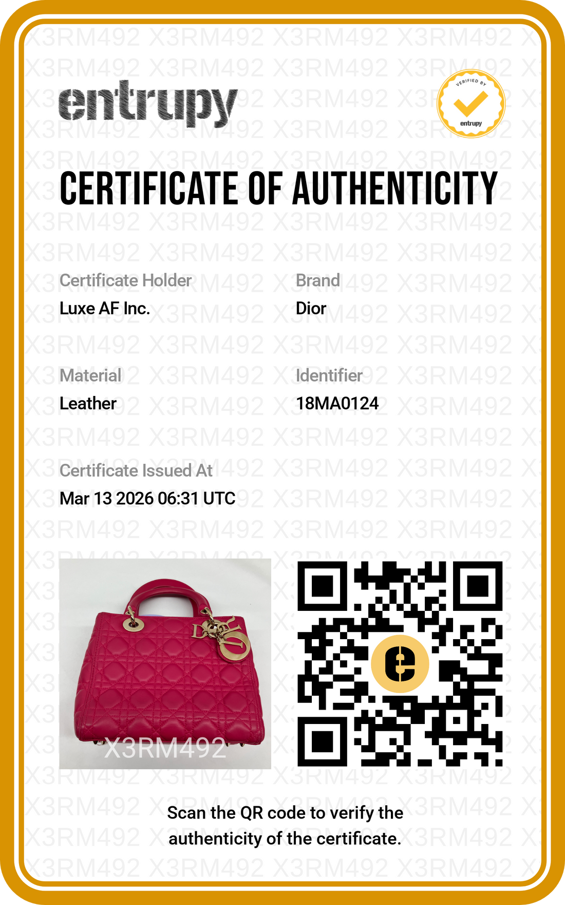 Christian Dior Lady Dior Pink Cannage Lambskin Handle Bag With Gold Charms DR584
