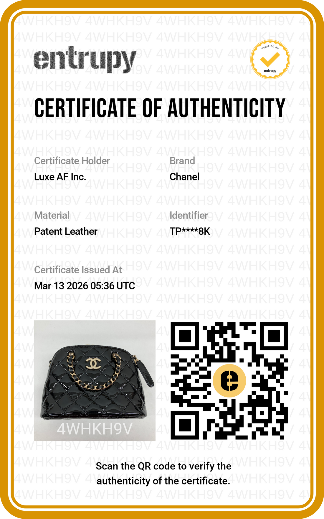 Chanel 23S Black Quilted Patent Leather Mini Bowling Bag(TP***8K) CC1536