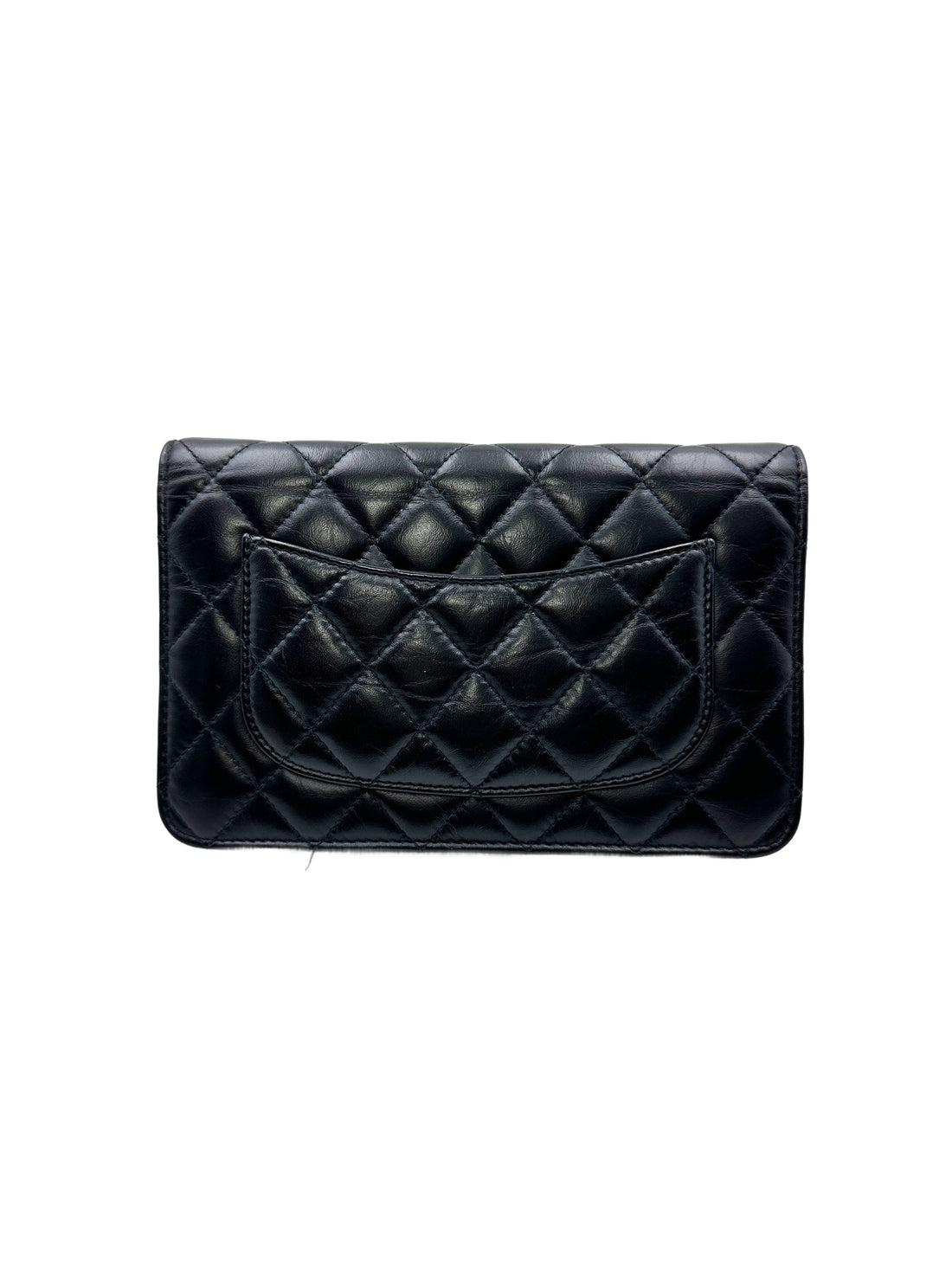 Chanel 2.55 Reissue Lucky Charms Black Quilted Leather Wallet On Chain With Gold Hardware(24***51) IRIS073
