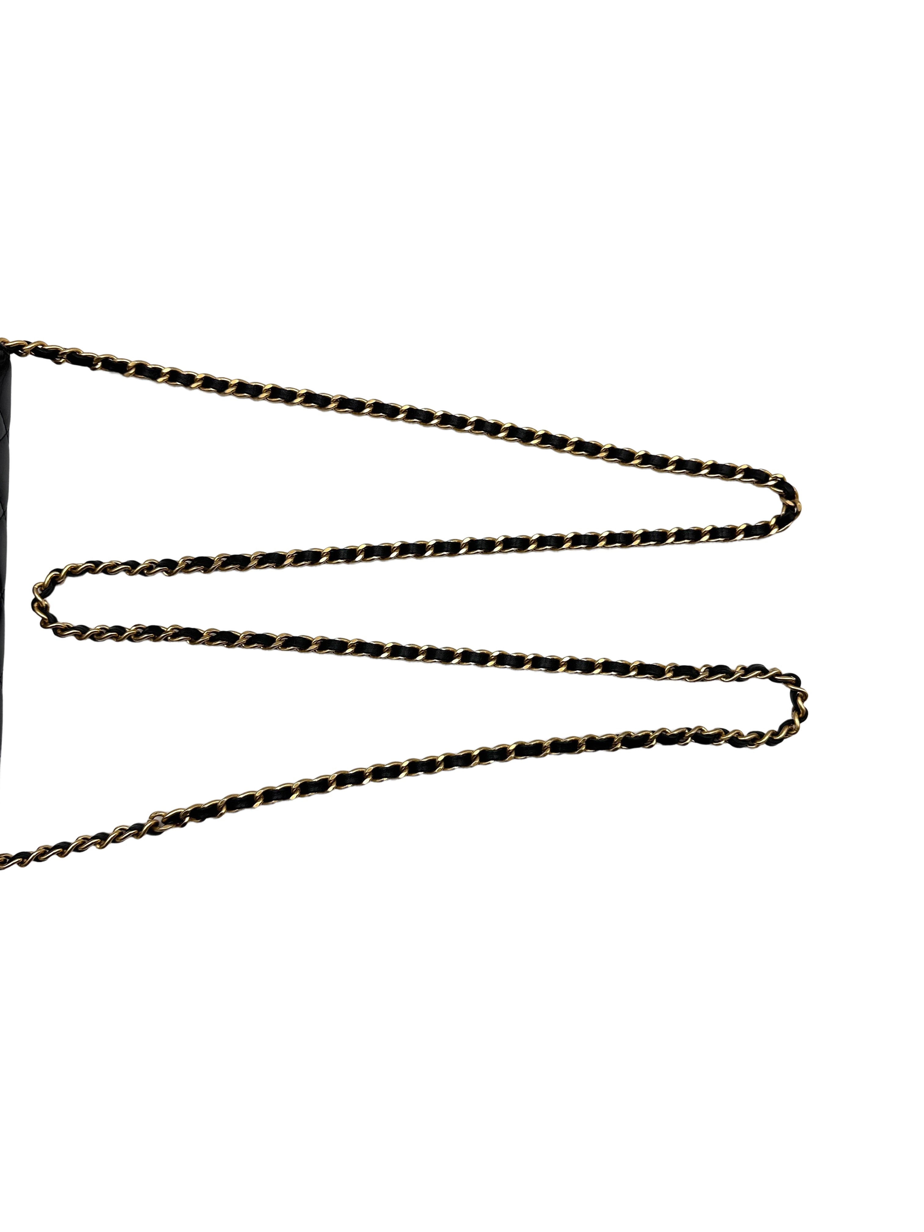 Chanel 2.55 Reissue Lucky Charms Black Quilted Leather Wallet On Chain With Gold Hardware(24***51) IRIS073