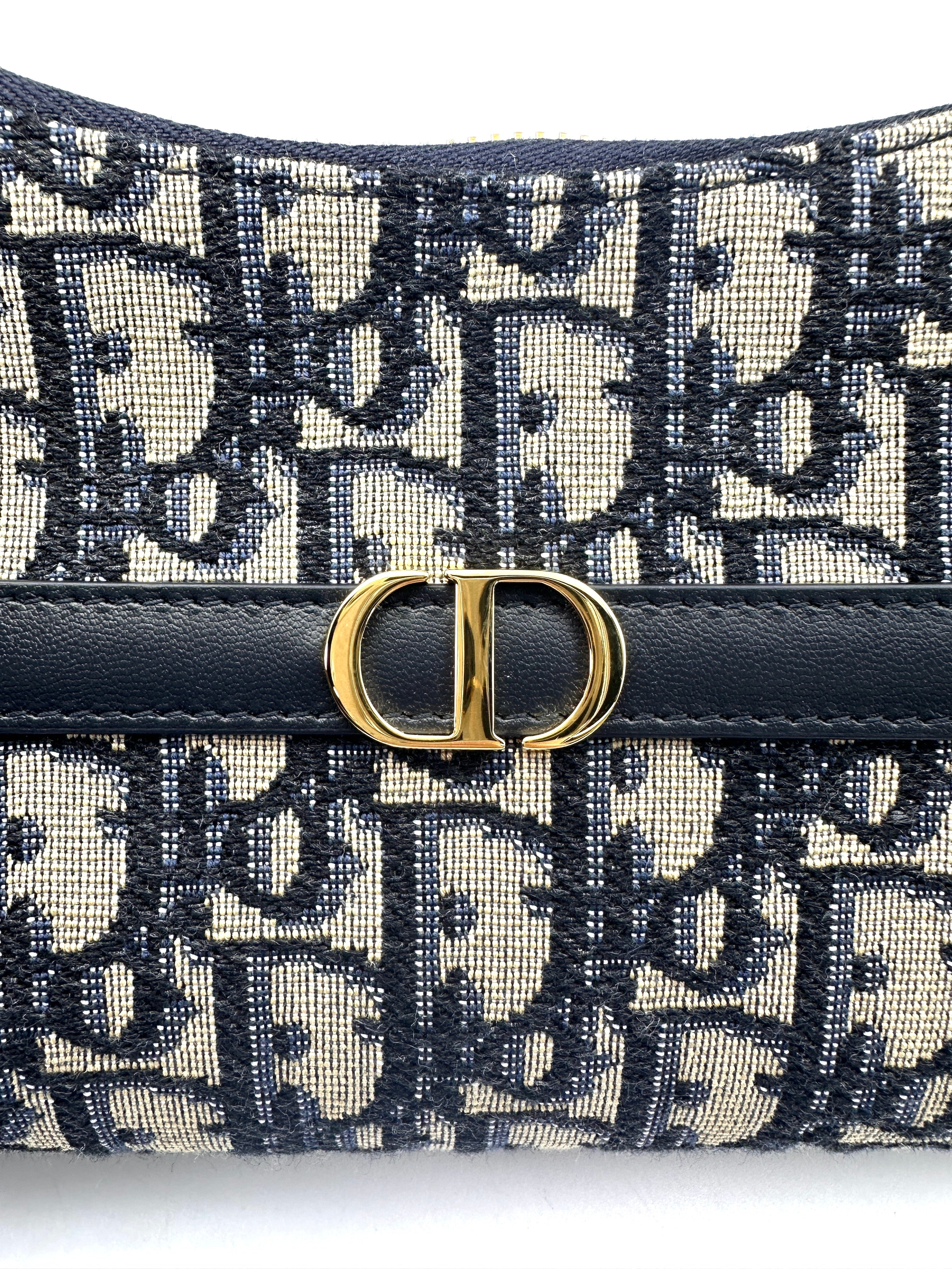 Christian Dior 30 Montaigne Cigale Blue Oblique Jacquard Shoulder Bag DRP260417