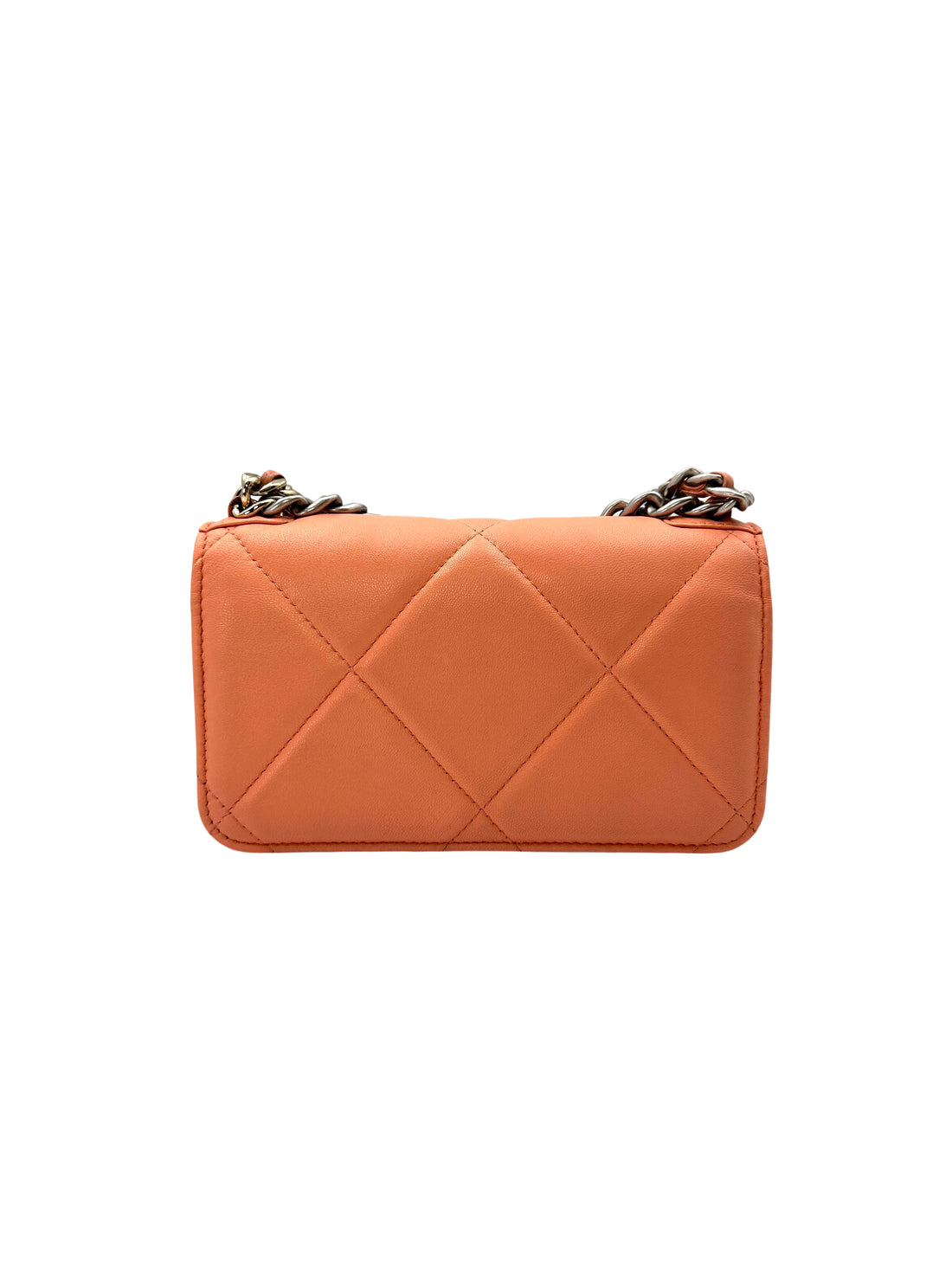 Chanel 19Bag Orange Quilted Leather Wallet On Chain(AL***95) CC1539
