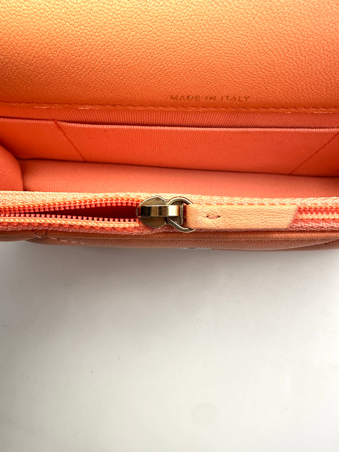 Chanel 19Bag Orange Quilted Leather Wallet On Chain(AL***95) CC1539