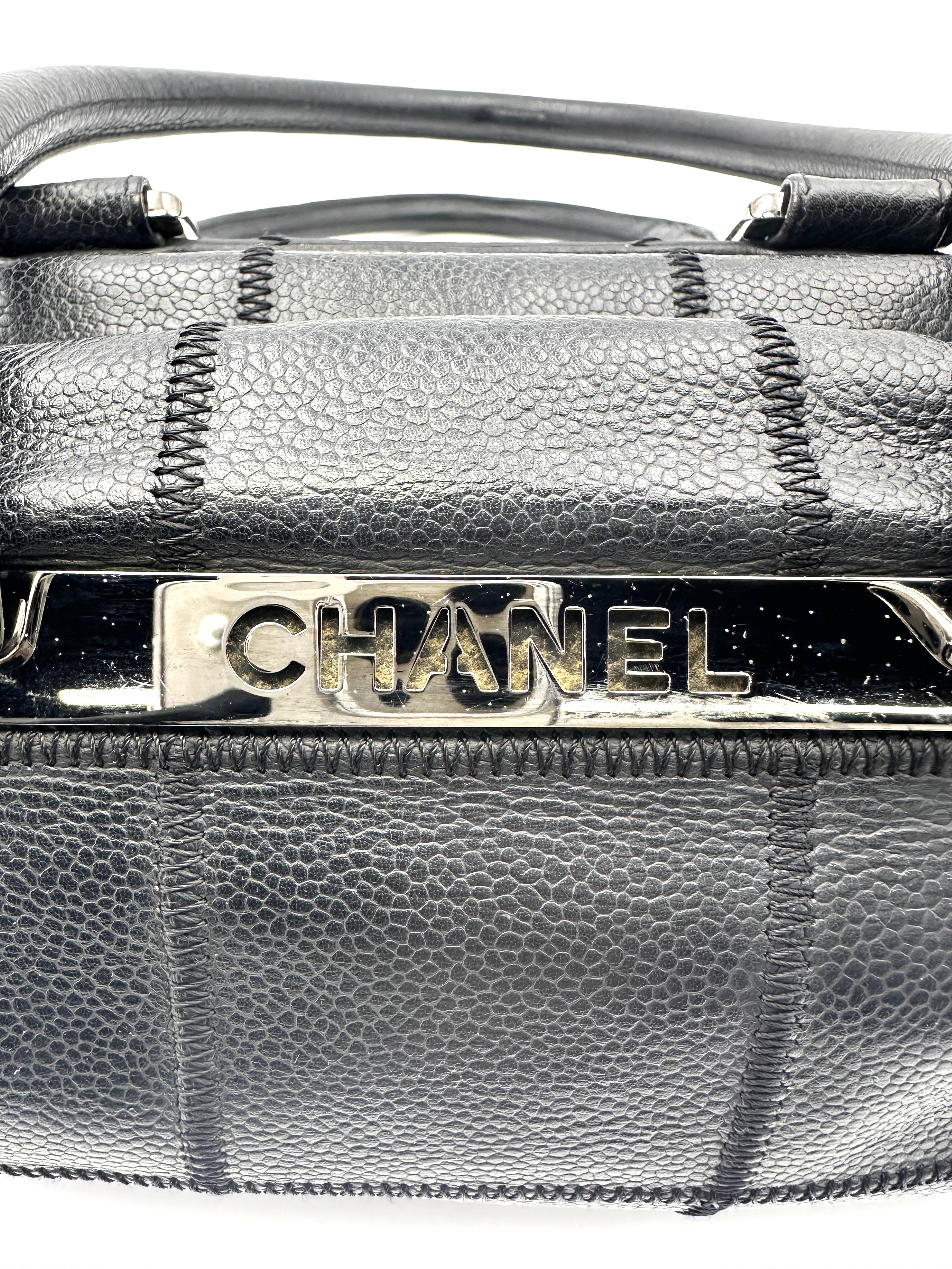 Chanel LAX Square Black Quilted Calfskin Bowler Bag(10***32) CC1542