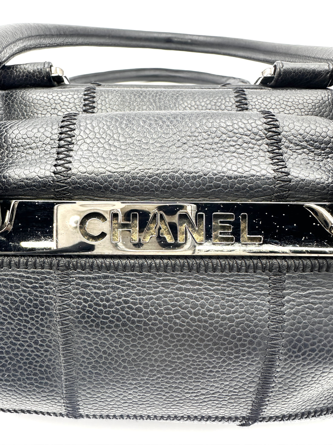 Chanel LAX Square Black Quilted Calfskin Bowler Bag(10***32) CC1542