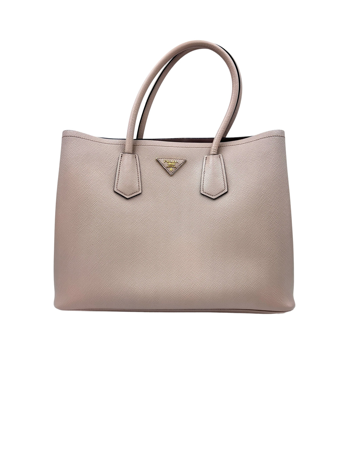 Prada Beige Saffiano Cuir Double Handle Bag PR205