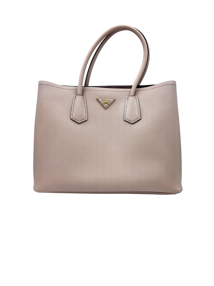 Prada Beige Saffiano Cuir Double Handle Bag PR205