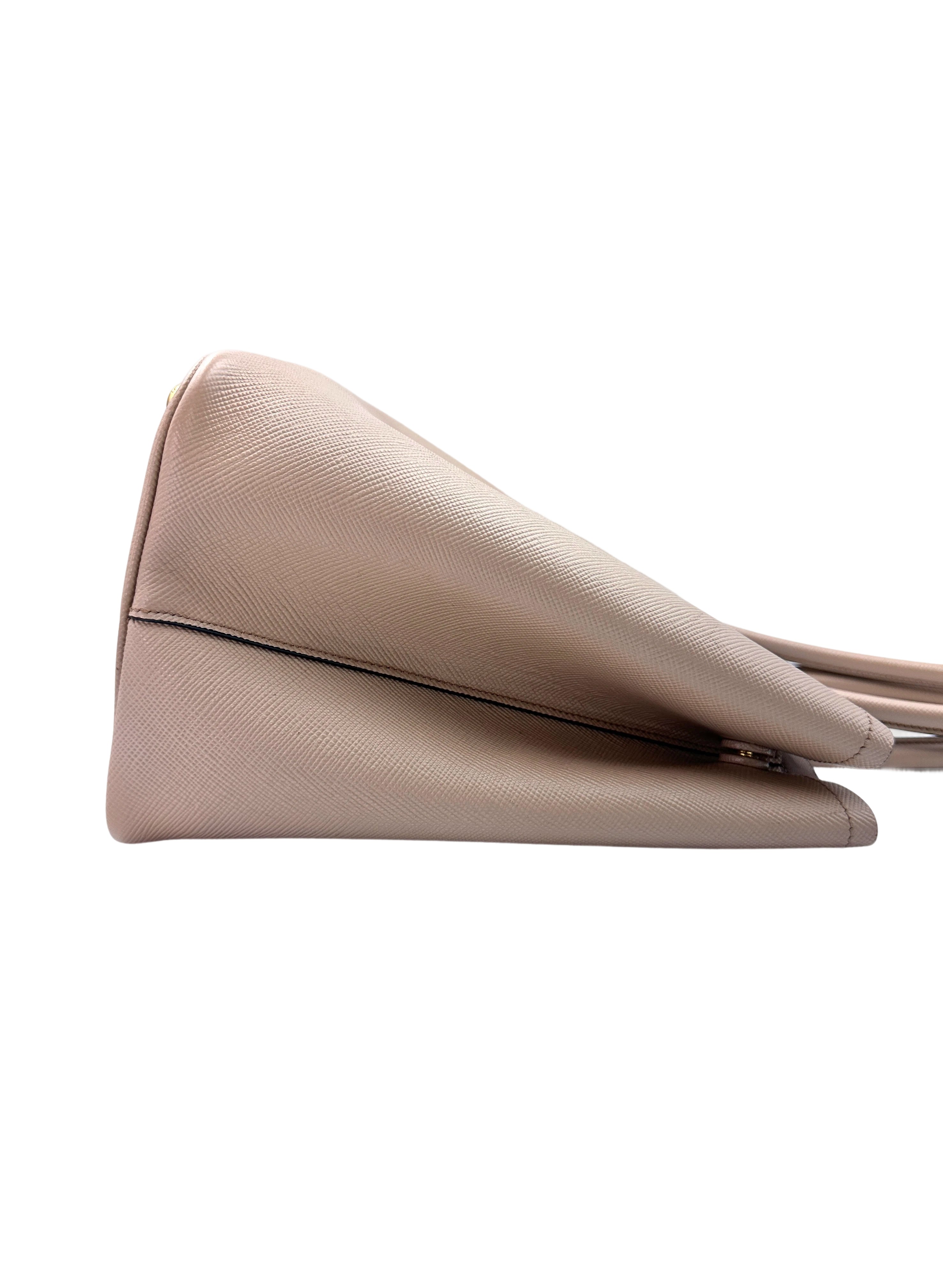 Prada Beige Saffiano Cuir Double Handle Bag PR205