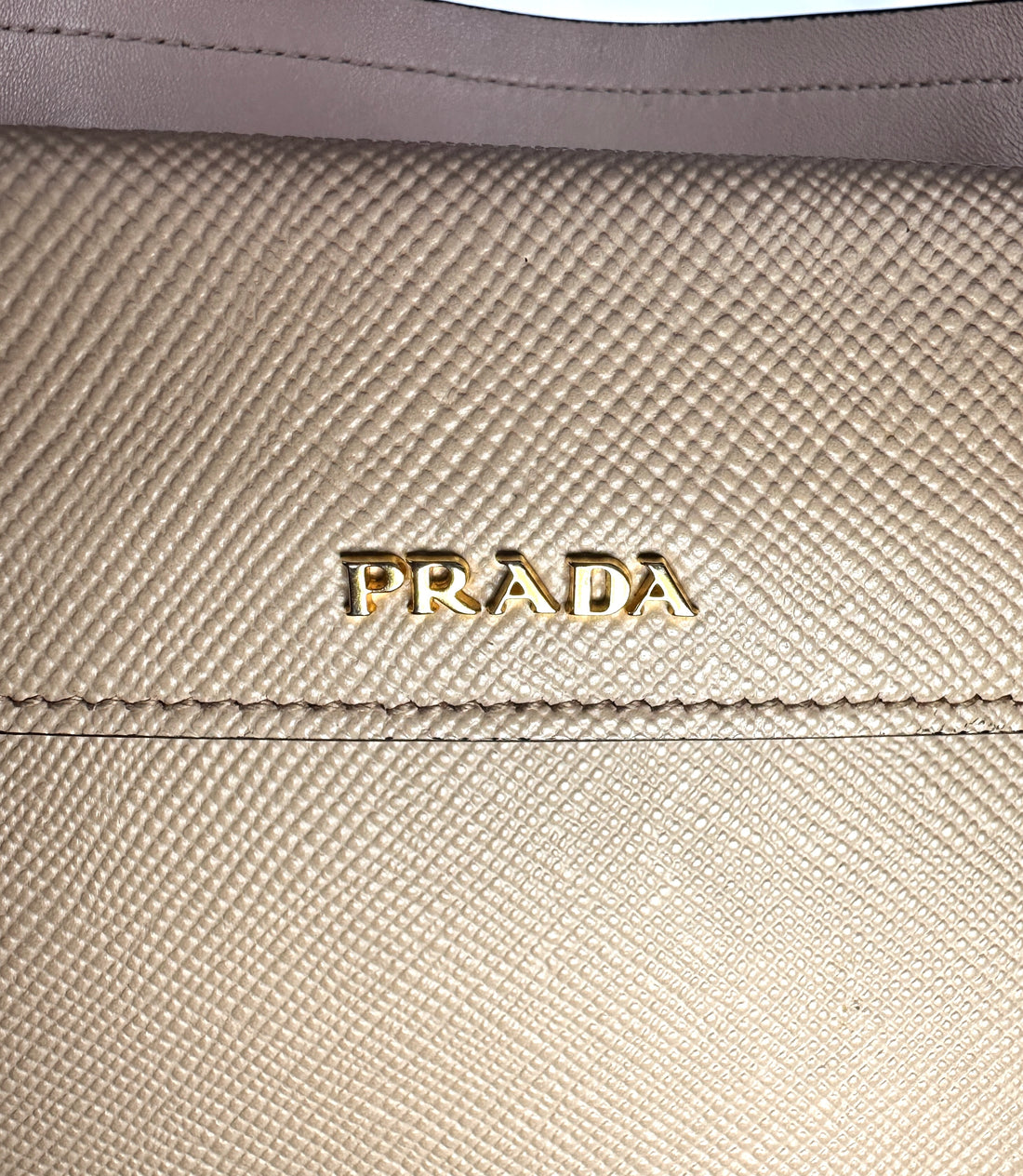 Prada Beige Saffiano Cuir Double Handle Bag PR205