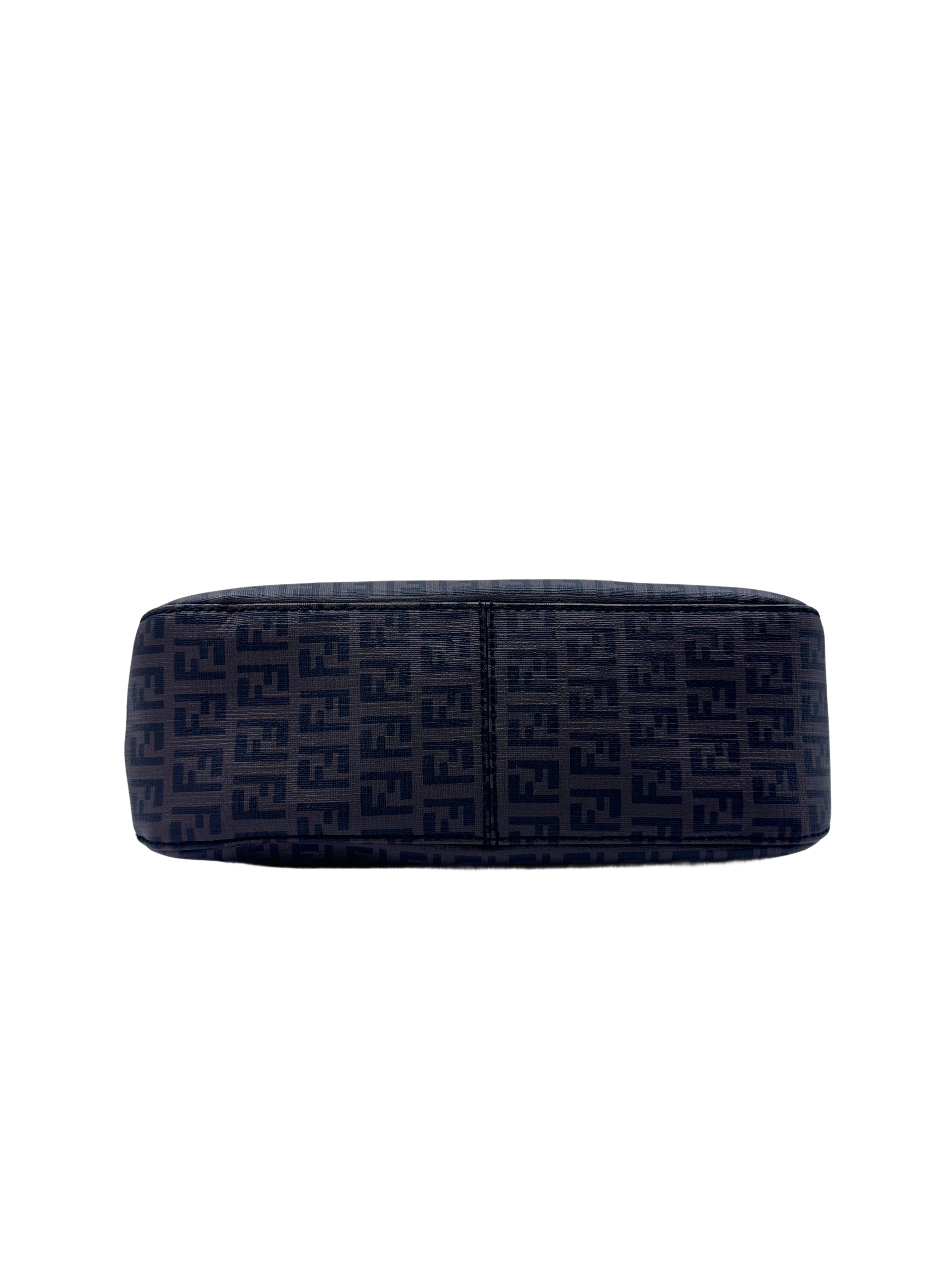 Fendi Baguette Brwon FF Zucchino Monogram Canvas Shoulder Bag FF86
