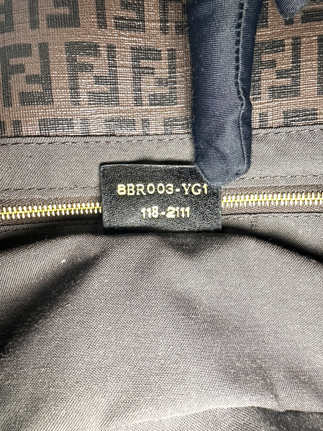 Fendi Baguette Brwon FF Zucchino Monogram Canvas Shoulder Bag FF86