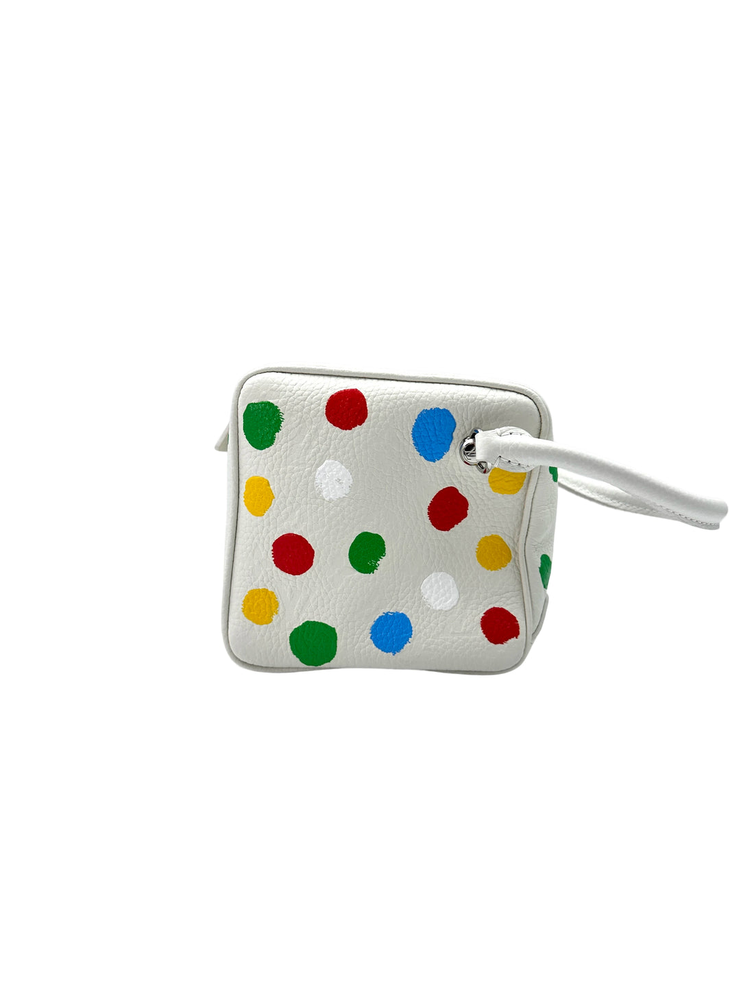Louis Vuitton x Yayoi Kusama White Painted Dots Leather Square Handle Bag LV2145