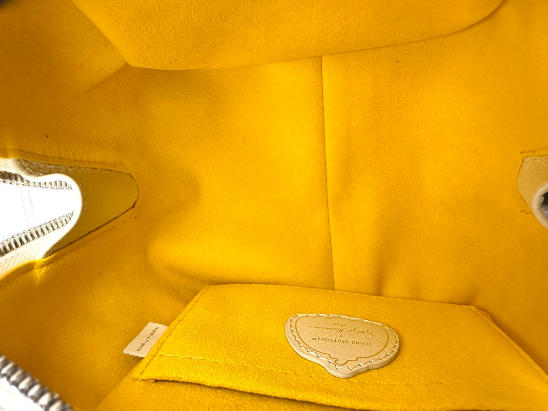 Louis Vuitton x Yayoi Kusama White Painted Dots Leather Square Handle Bag LV2145
