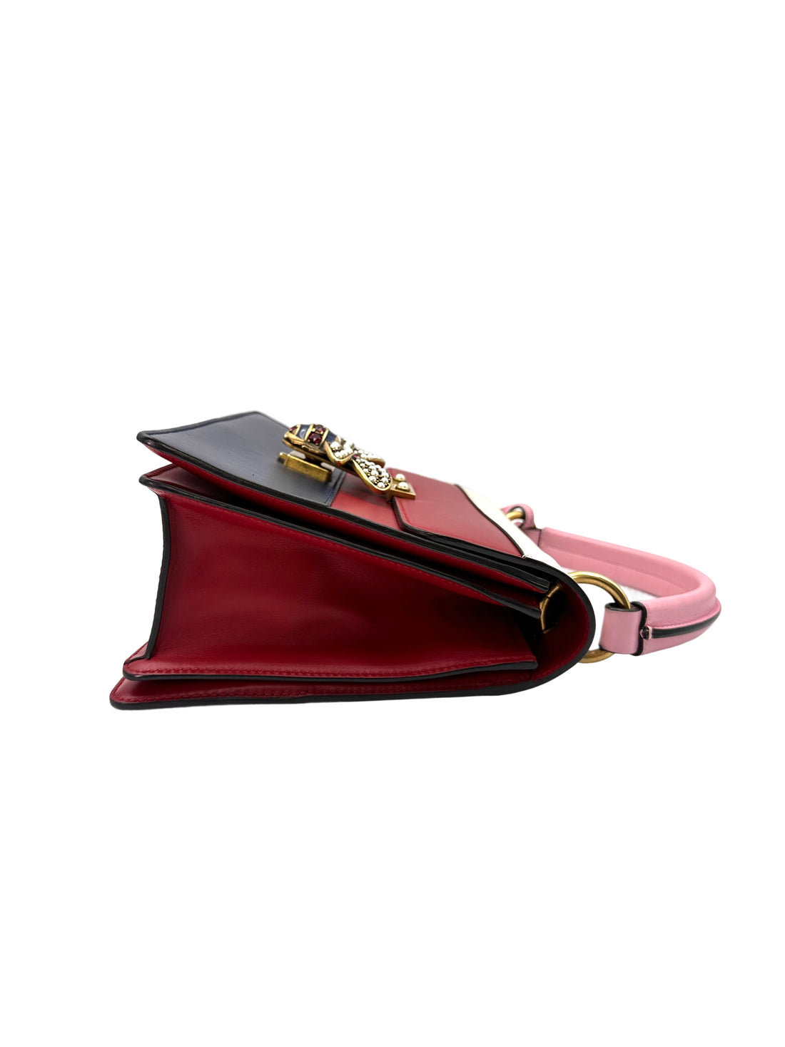 Gucci Queen Margaret Bee Multicolor Leather Top Handle Bag GG761