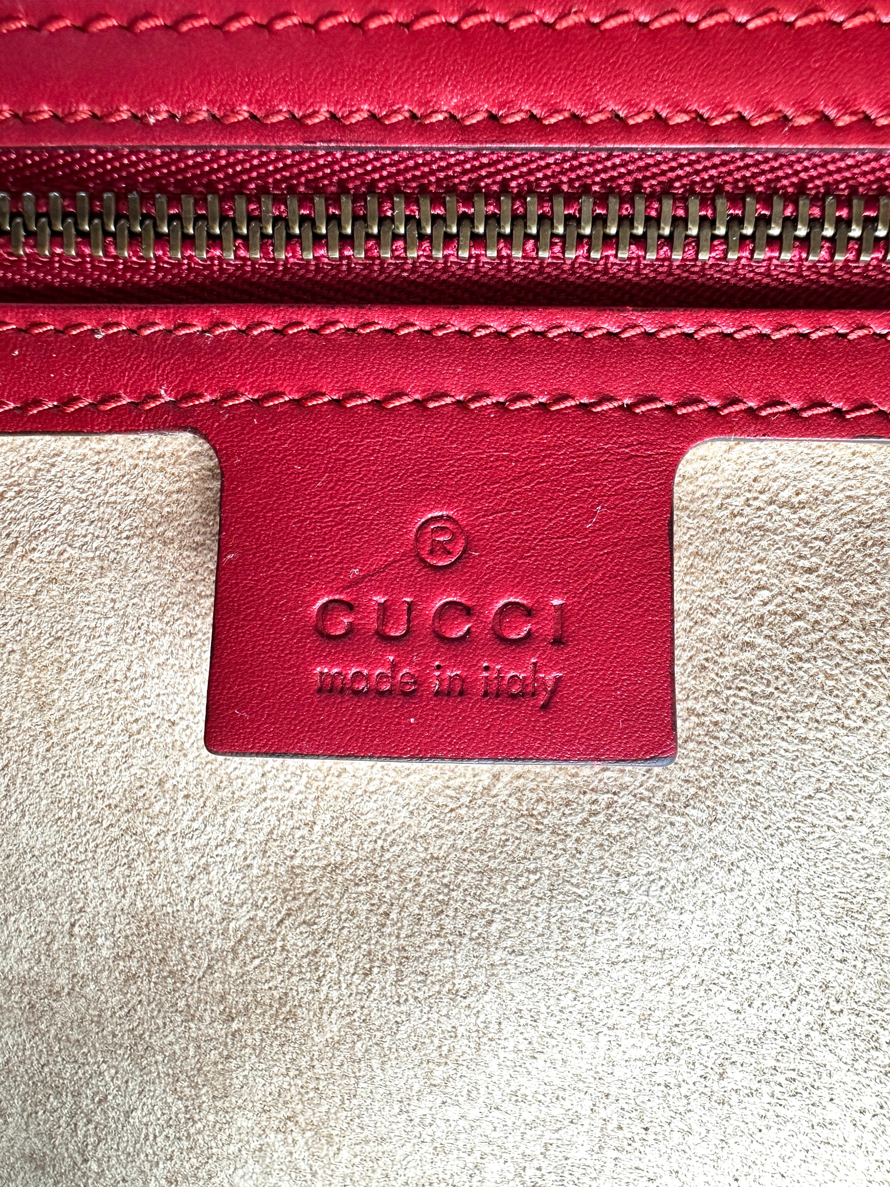 Gucci Queen Margaret Bee Multicolor Leather Top Handle Bag GG761