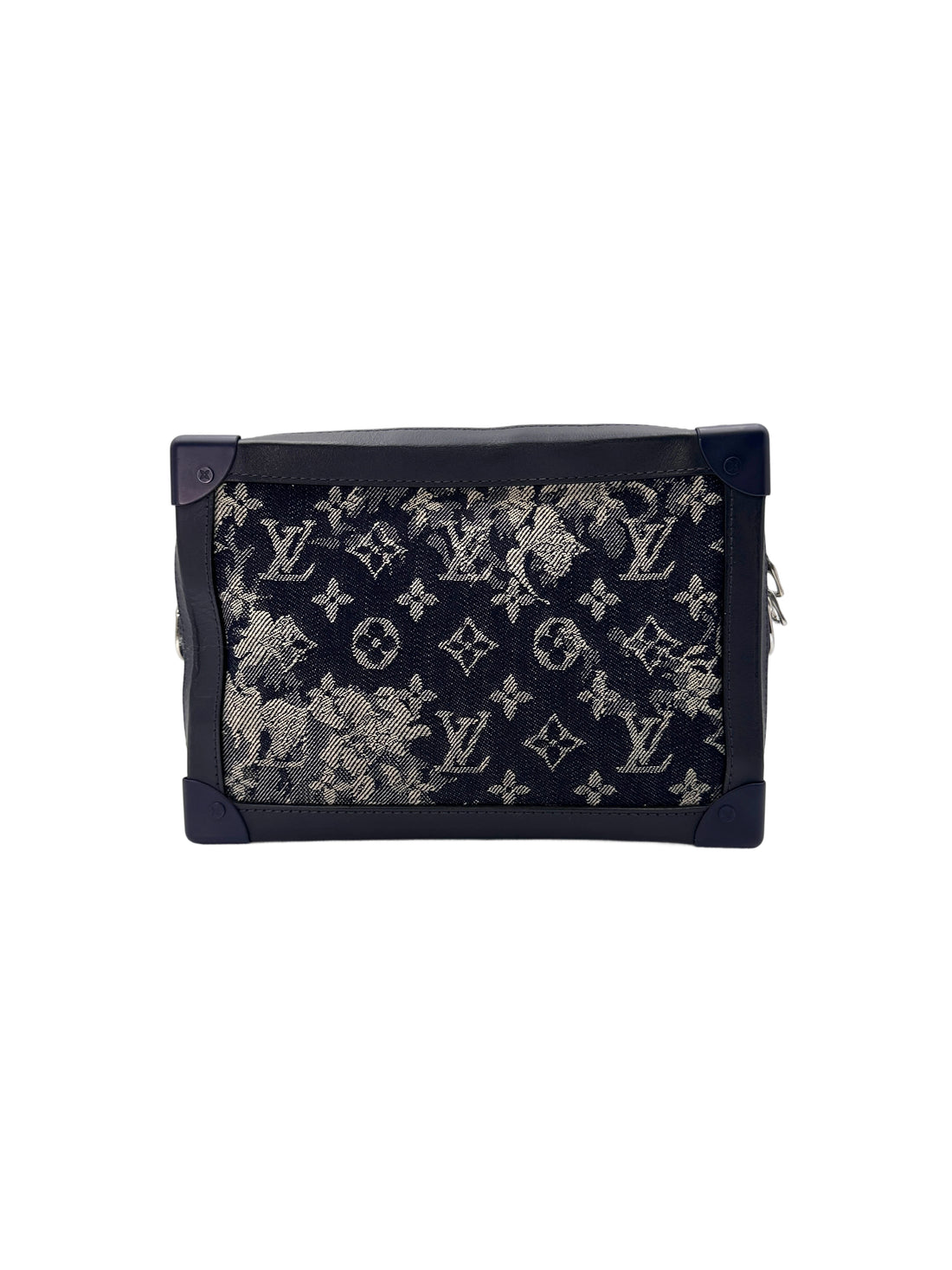 Louis Vuitton Soft Trunk Navy Monogram Tapestry Shoulder Bag LV2143