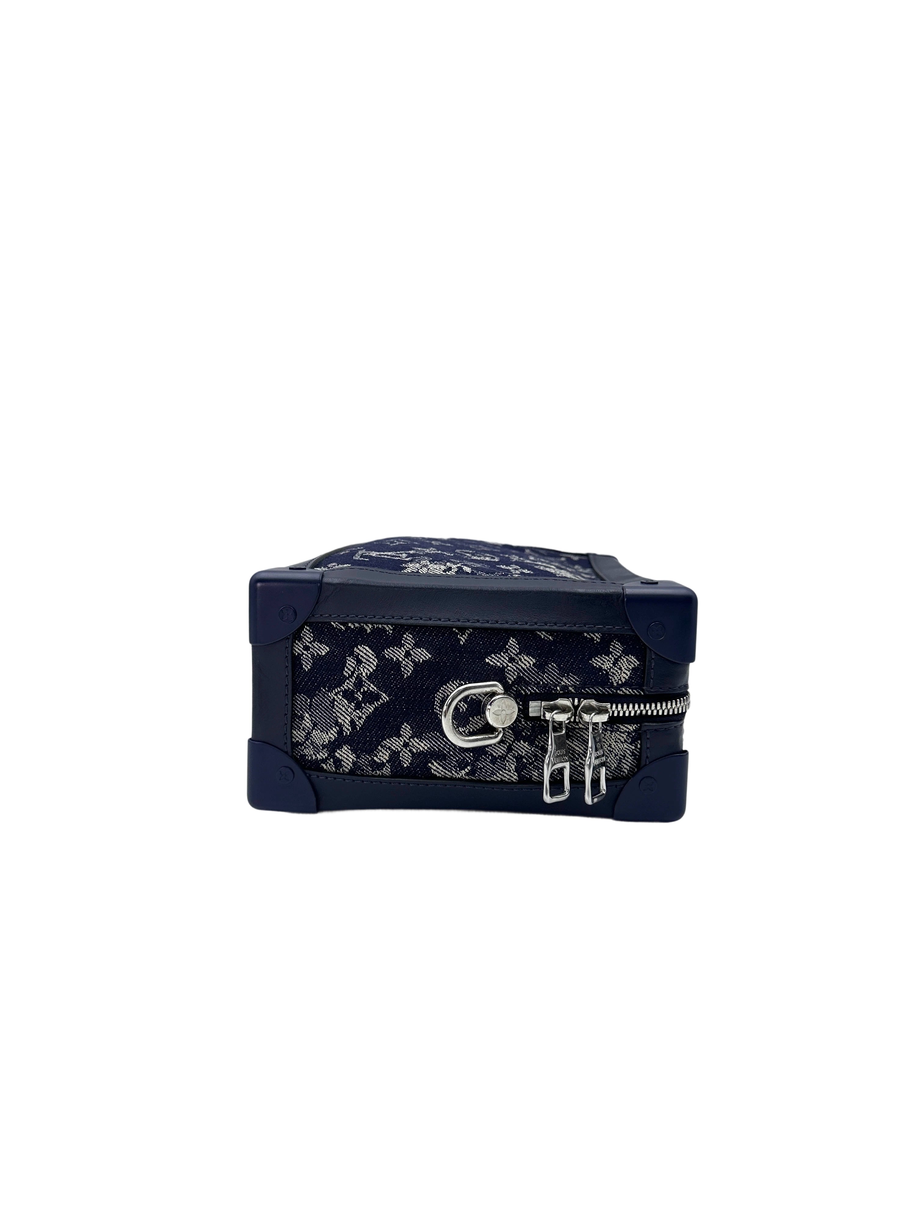 Louis Vuitton Soft Trunk Navy Monogram Tapestry Shoulder Bag LV2143
